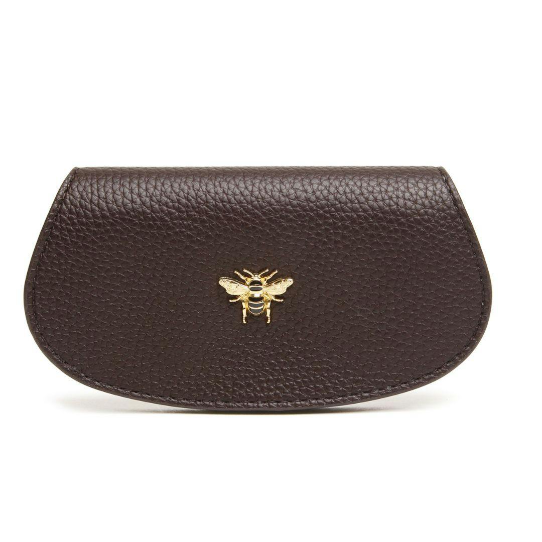 Alice Wheeler Gold Bumble Bee Glasses Cover Case - Chocolate