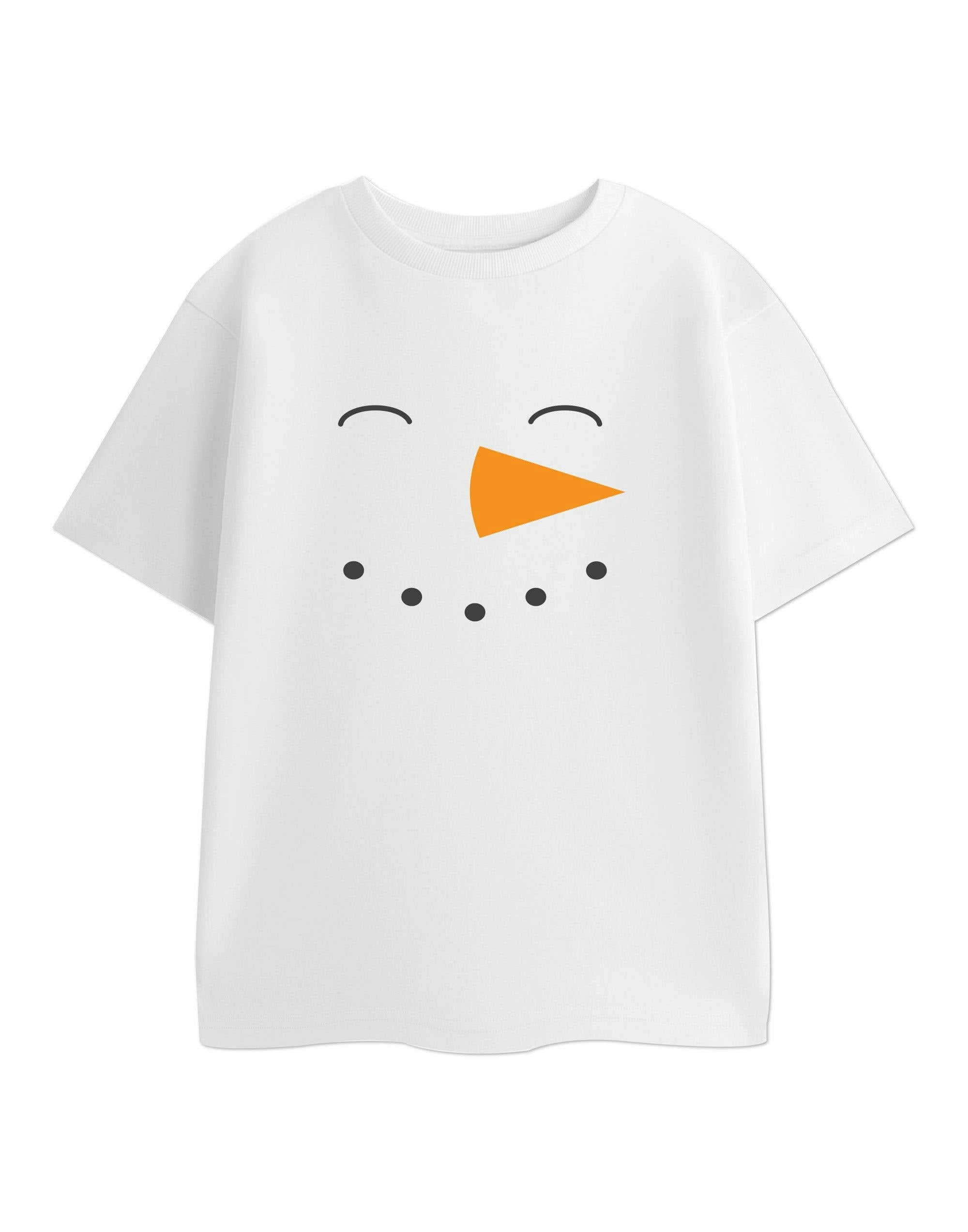 Vanilla Underground Unisex White Show Me The Merch Snowman Short Sleeved T-Shirt - 2-3 Years