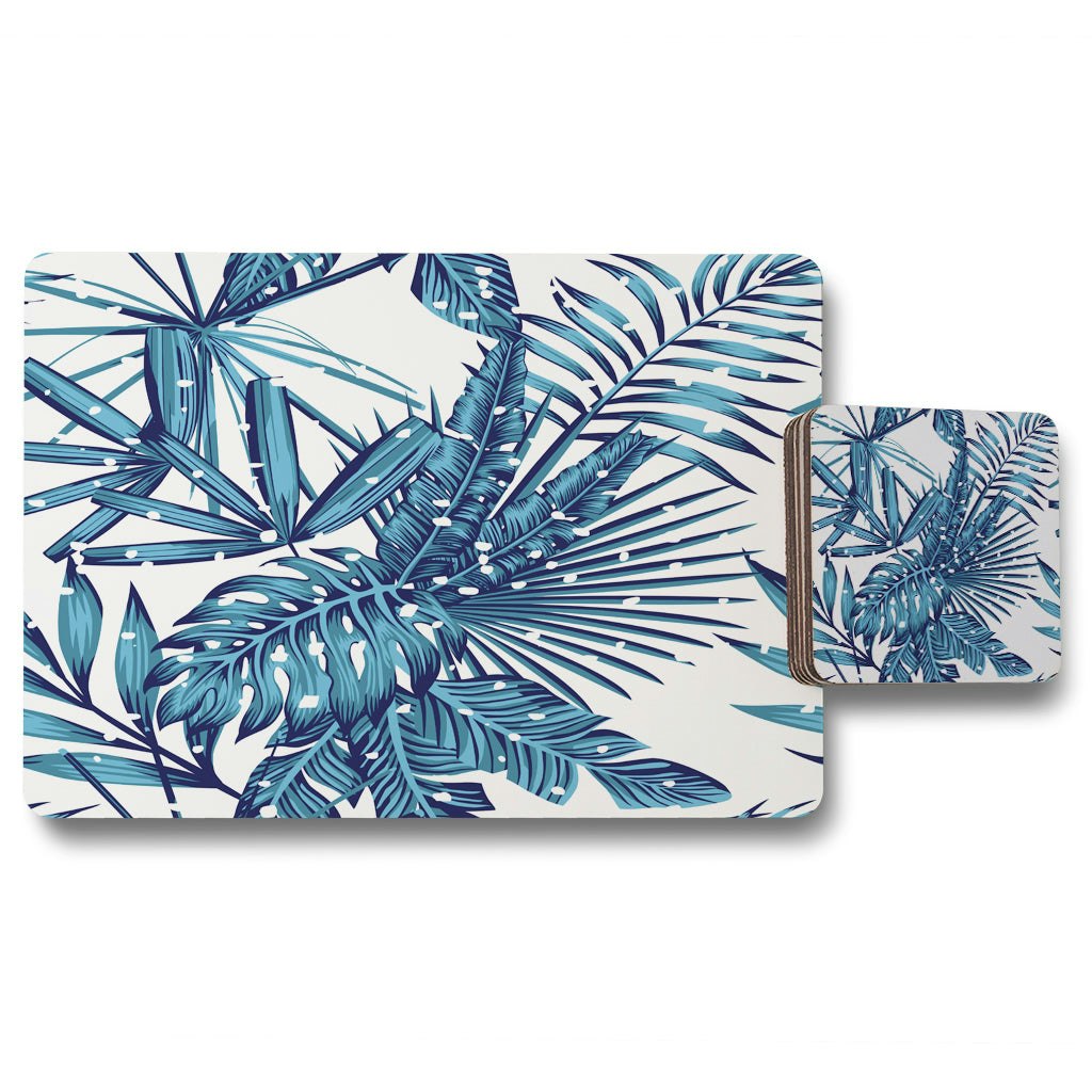 Benjamin Tate Design Snow Tropical Leaves (Placemat & Coaster Set) Size 11