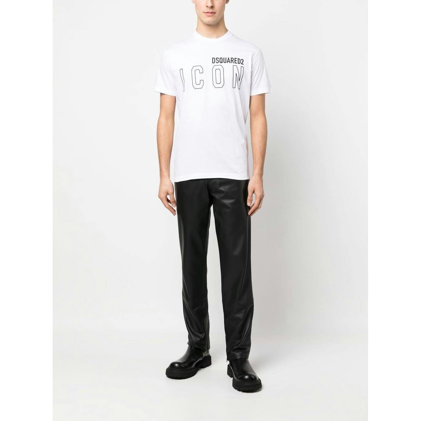 Dsquared White Icon Outline T-Shirt In - Xxl