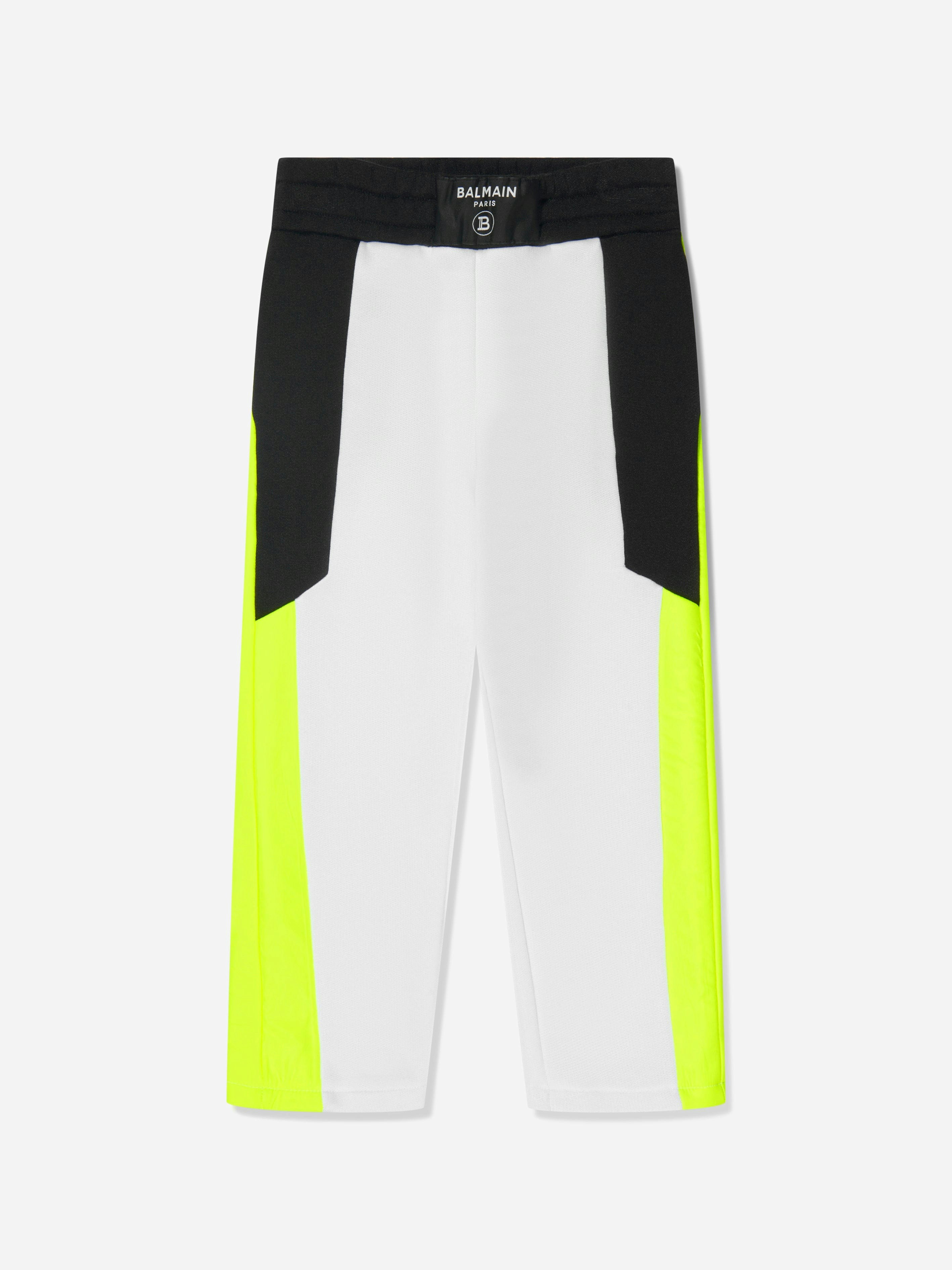 Balmain Boys White Colourblock Trousers - 12 Yrs