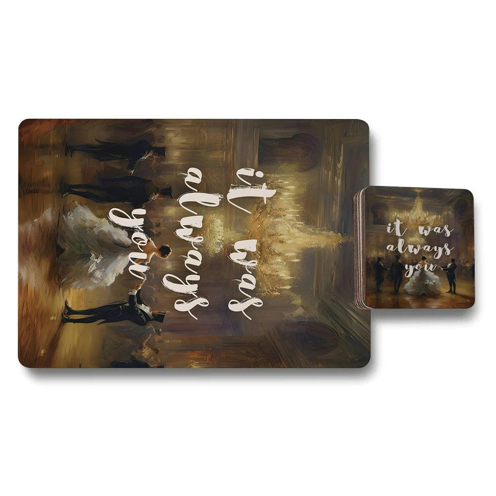 Benjamin Tate Design Set Of 12 Placemats And Coasters With Wood Bottom Designer Artwork