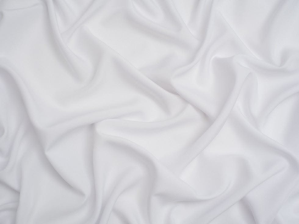 Minerva White Core Range Soft Touch Crepe Fabric - Plain Design Dressmaking Fabric, 110 Cm / 44" Wide - Per Metre