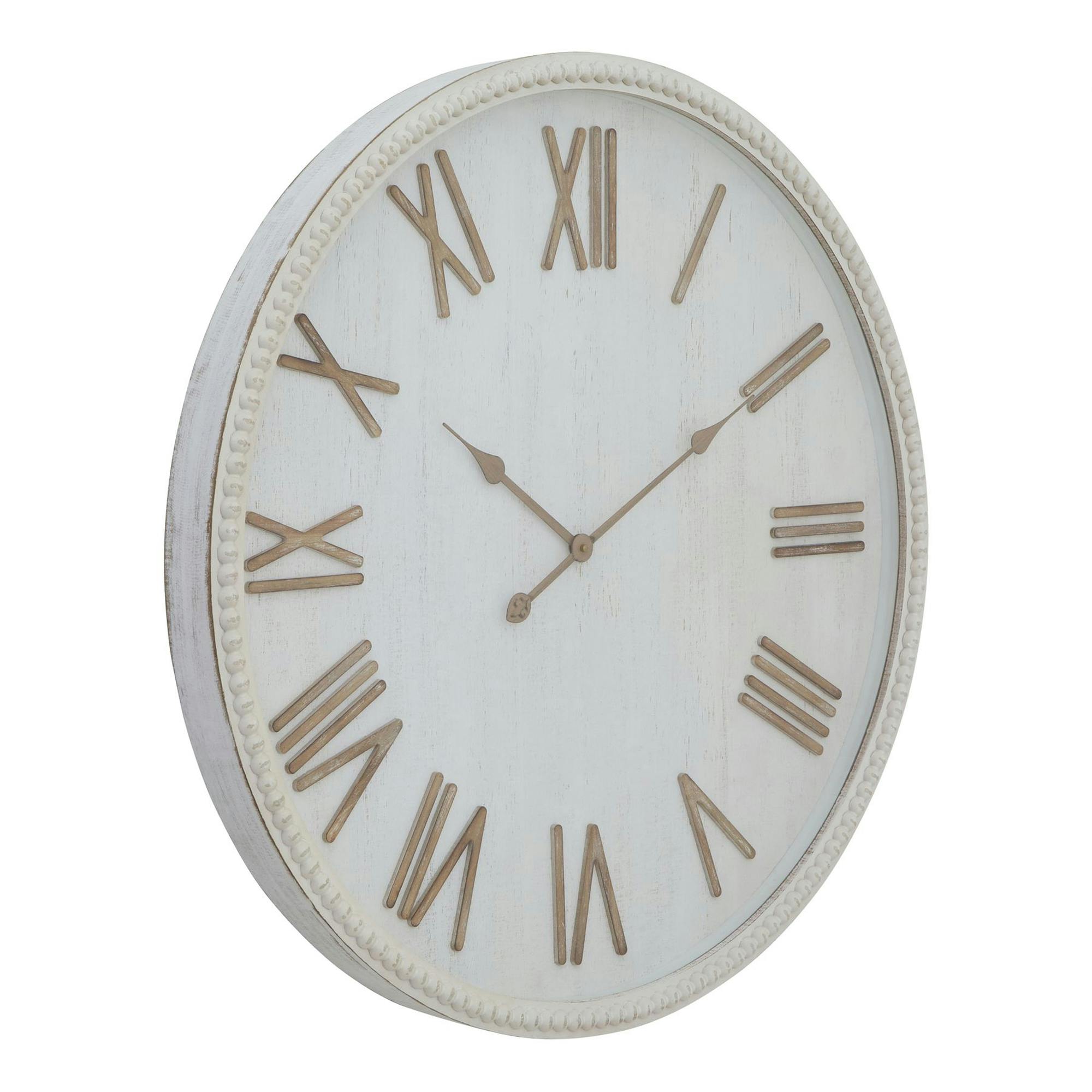 Hill Interiors White Rustic Beaded Wall Clock - One Size - 100% Mixed
