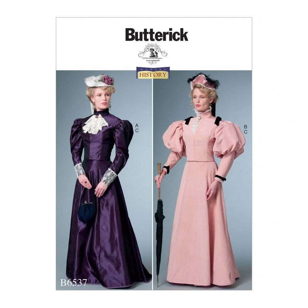 Butterick Women's Sewing Pattern 6537, Costumes, Vintage Style For A5 (6-8-10-12-14) - Intermediate - A5 (6-8-10-12-14)