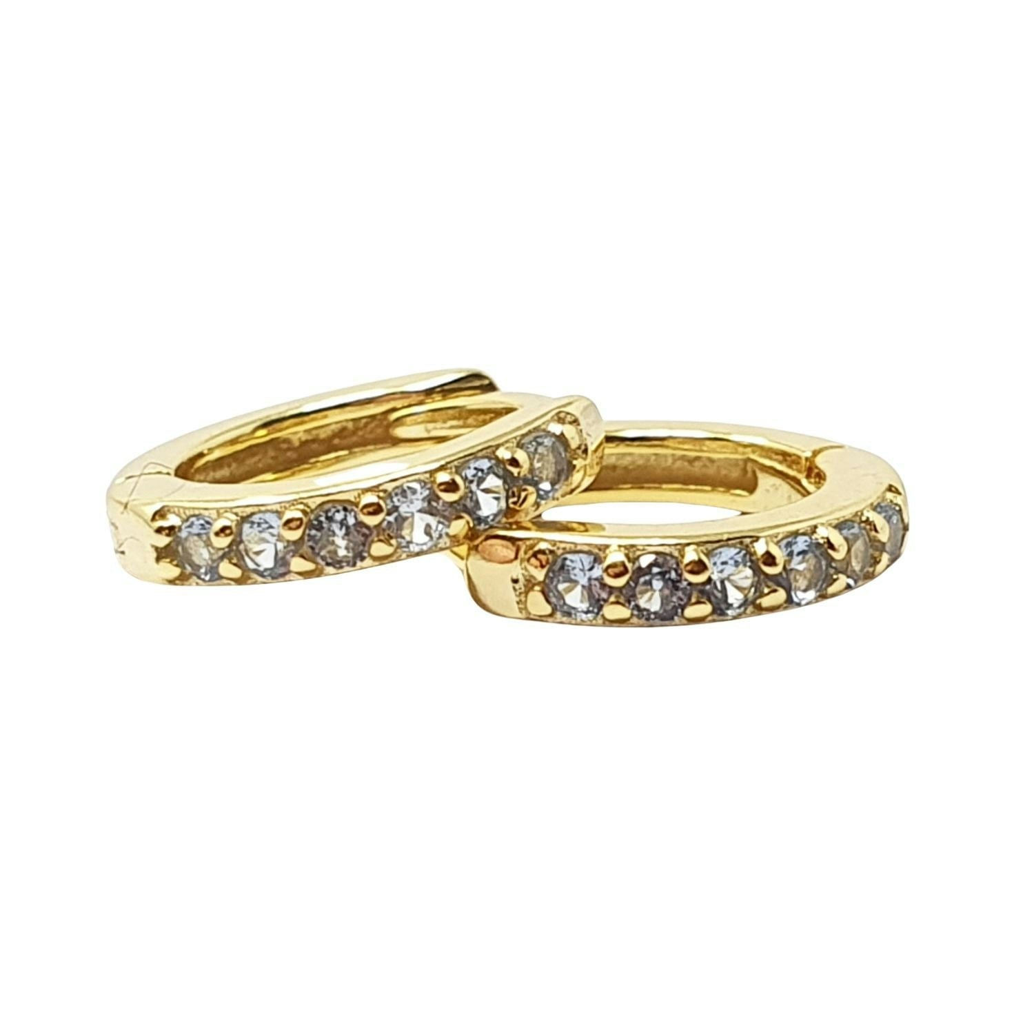 Harfi Blue Topaz December Birthstone Small Huggie Earrings