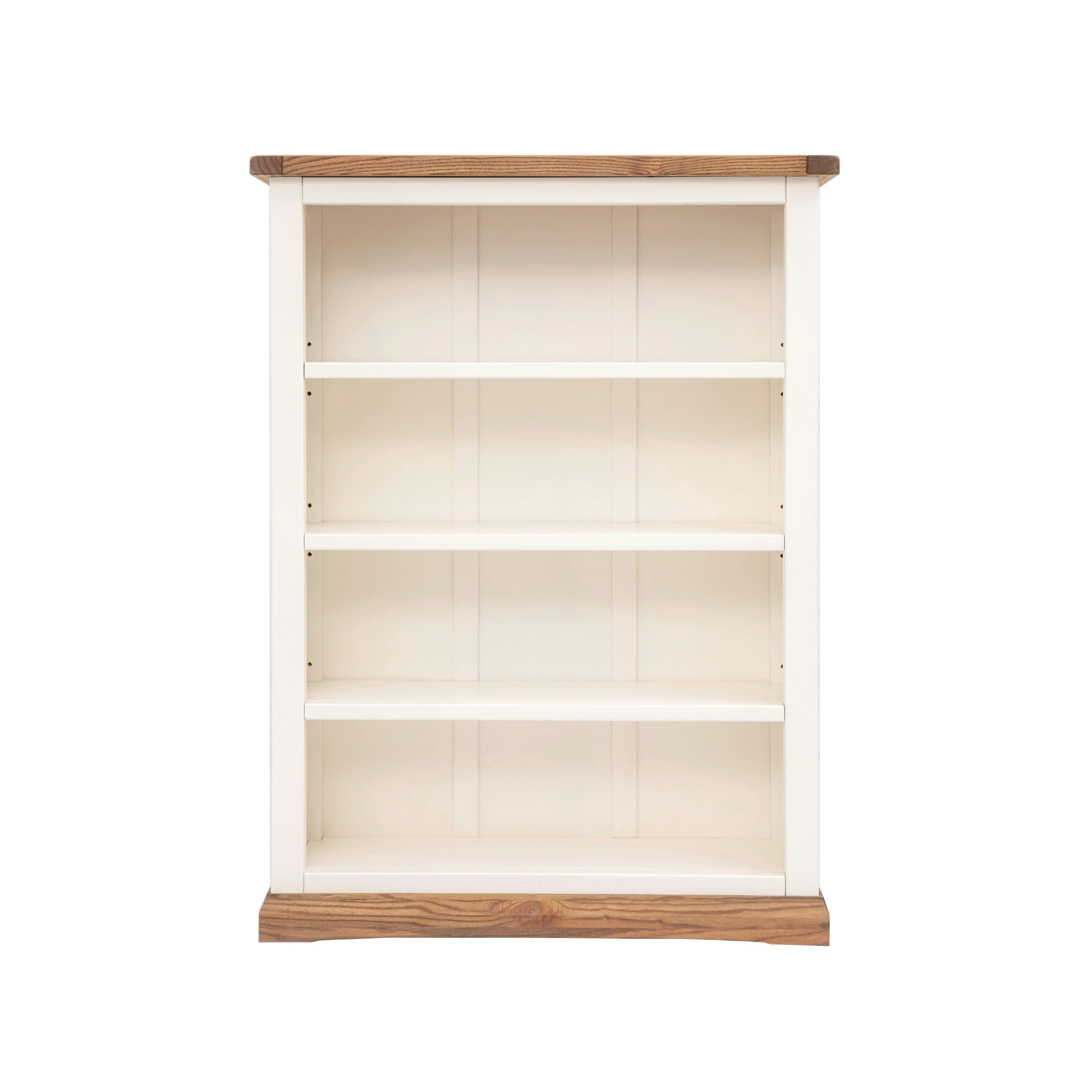 Cabinet Bits White Bookcase With Plinth 120X90x25cm - Off