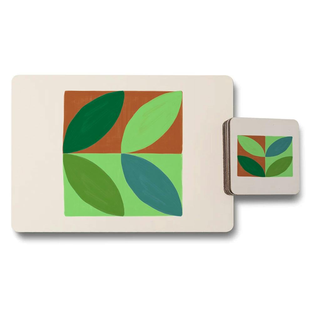 Benjamin Tate Design Set Of 12 Placemats And Coasters 11X8 Inch With Wood Bottom Designer Artwork