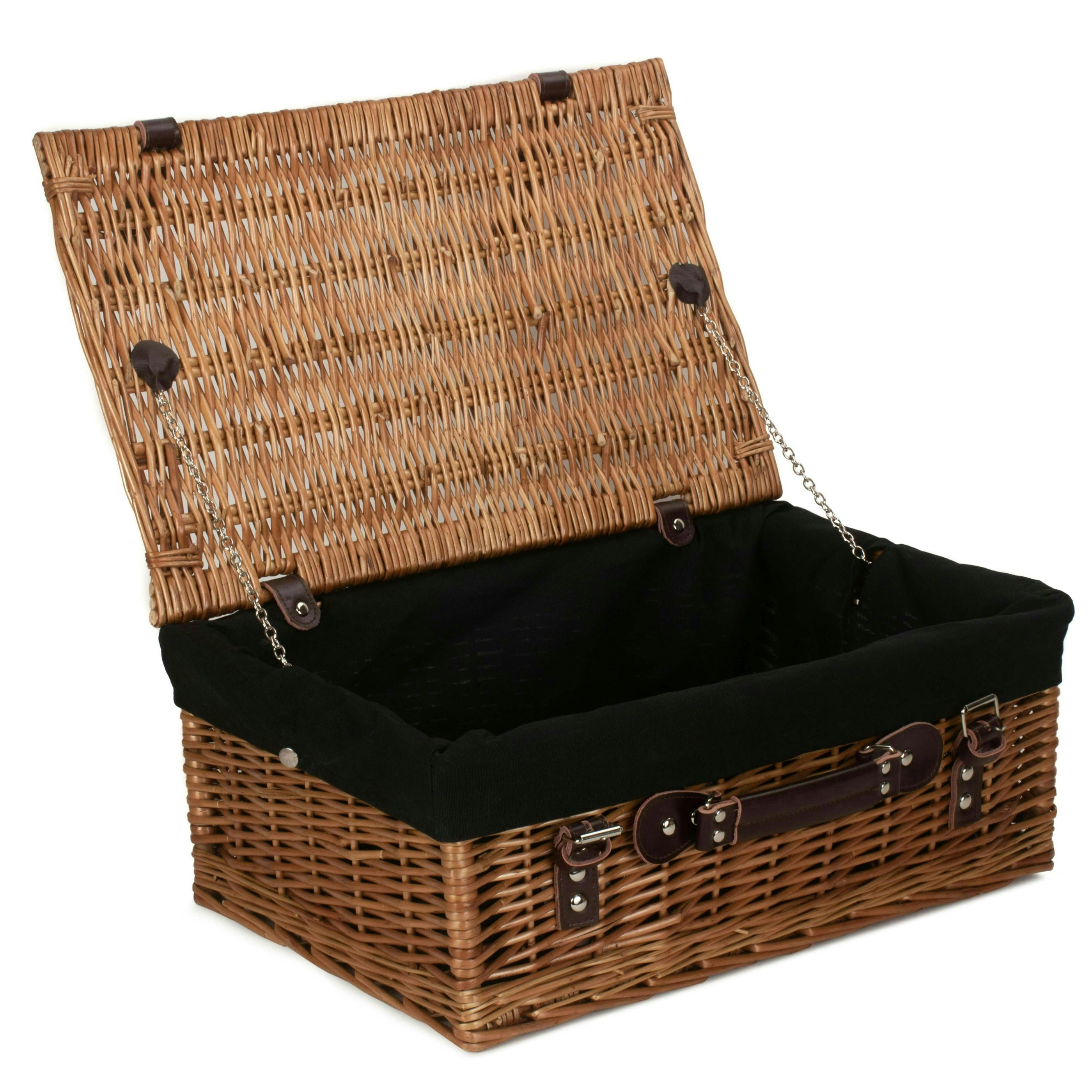Red Hamper Red/Black Hamper 46Cm Double Steamed Willow Wicker Picnic Basket - Wicker - 1