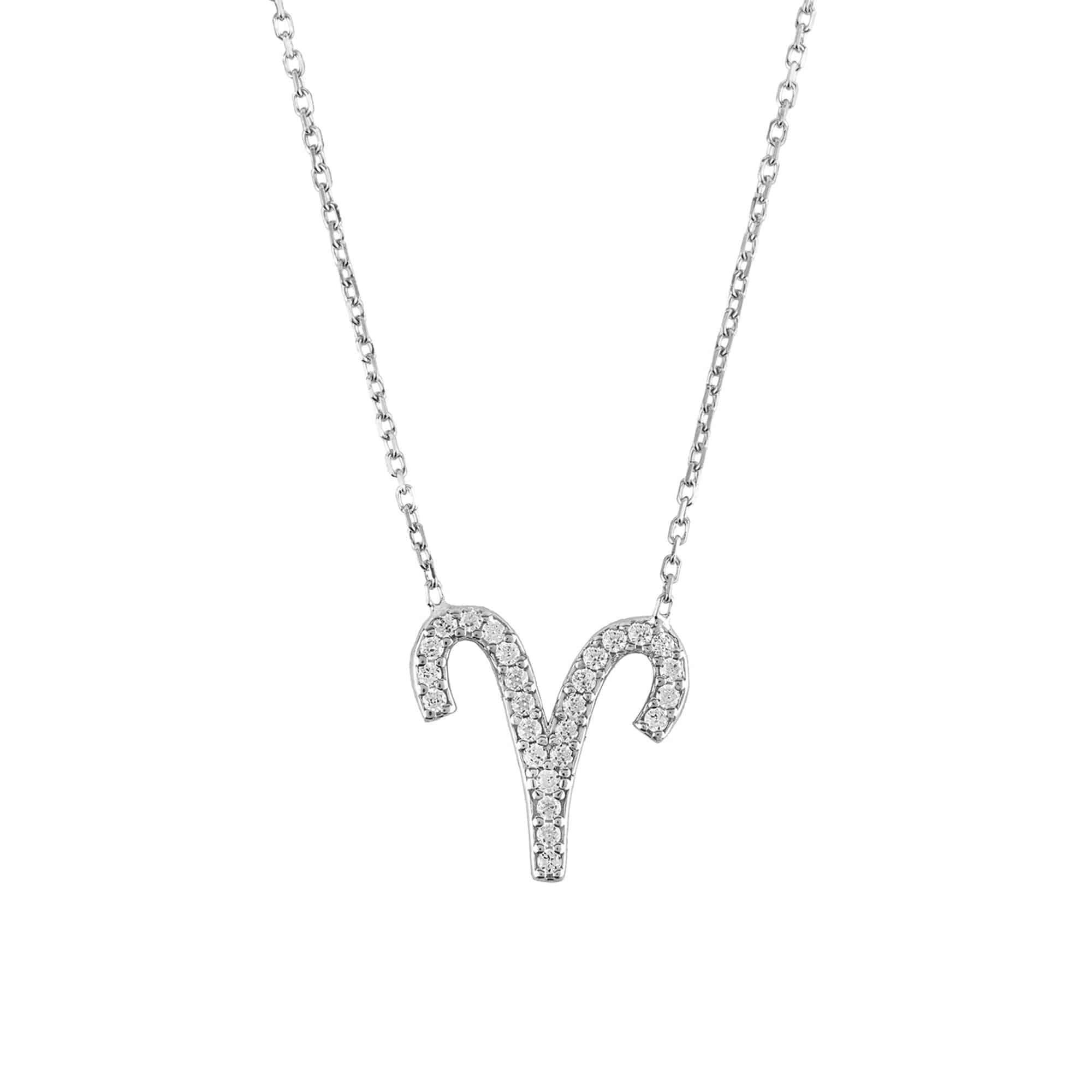 Latelita Silver Zodiac Star Sign Pendant Necklace Aries