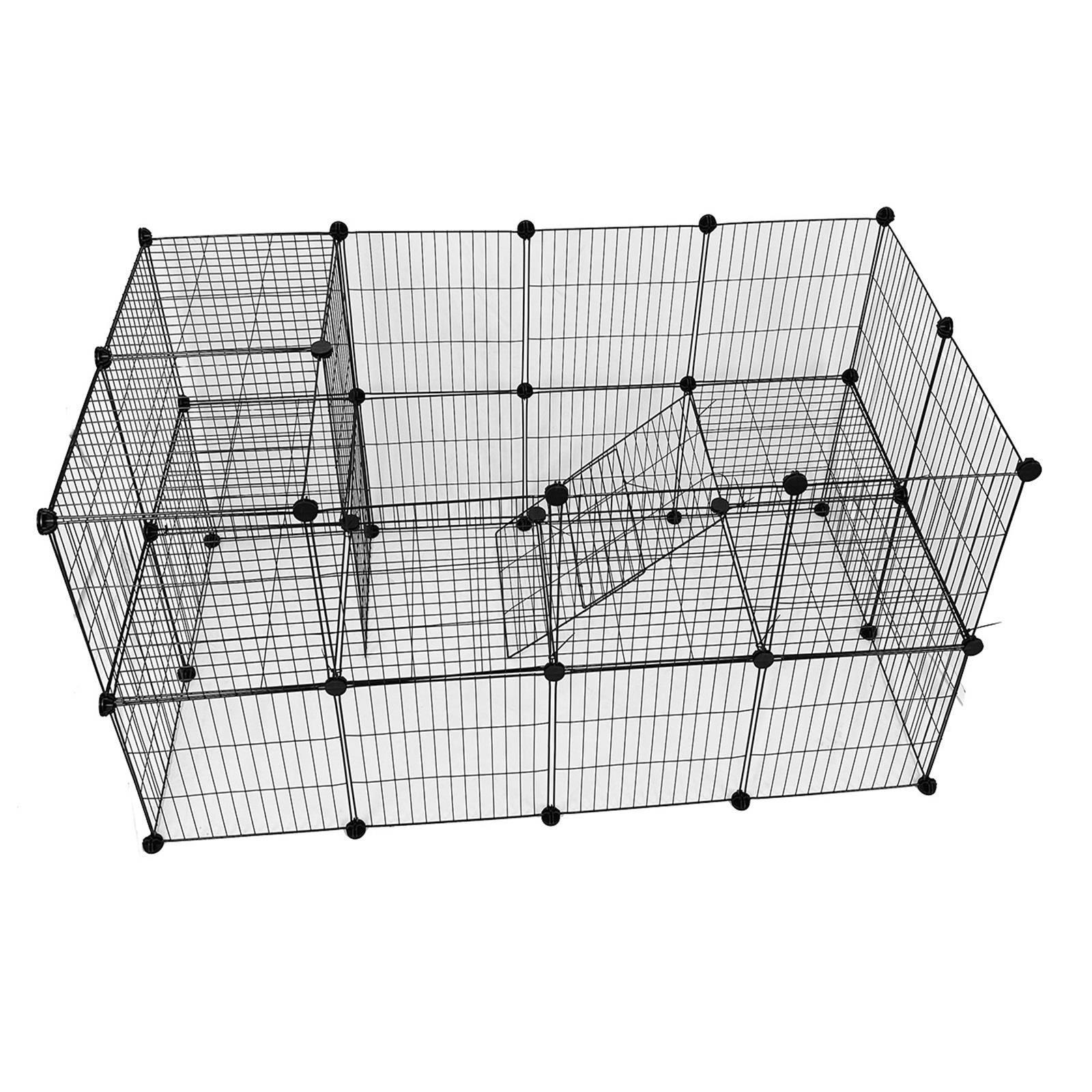 Gr8 Home Black Large Cat Cage Playpen Enclosure Pet Rabbit Ferret Kennel Metal Wire Crate Box