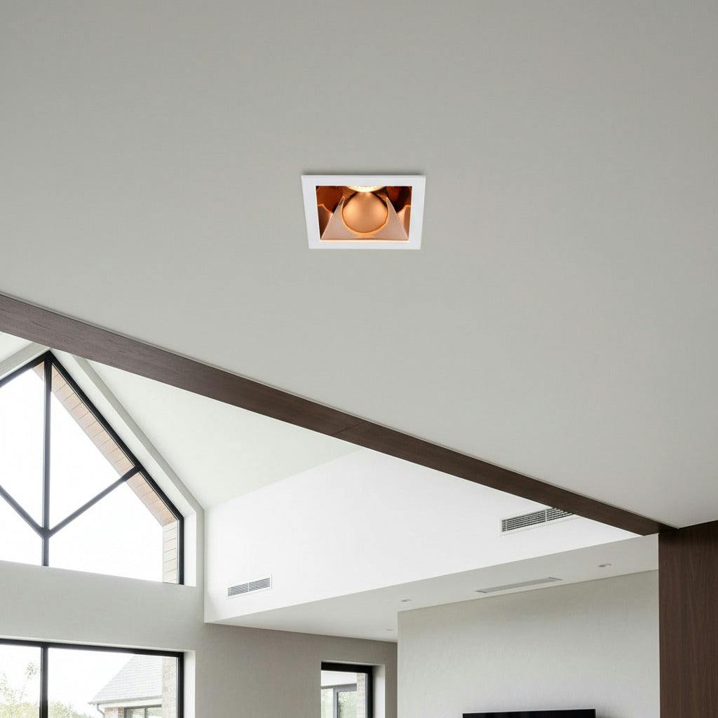 Rackhams Gold 5 Watt Rose Dimmable Square Led Downlight