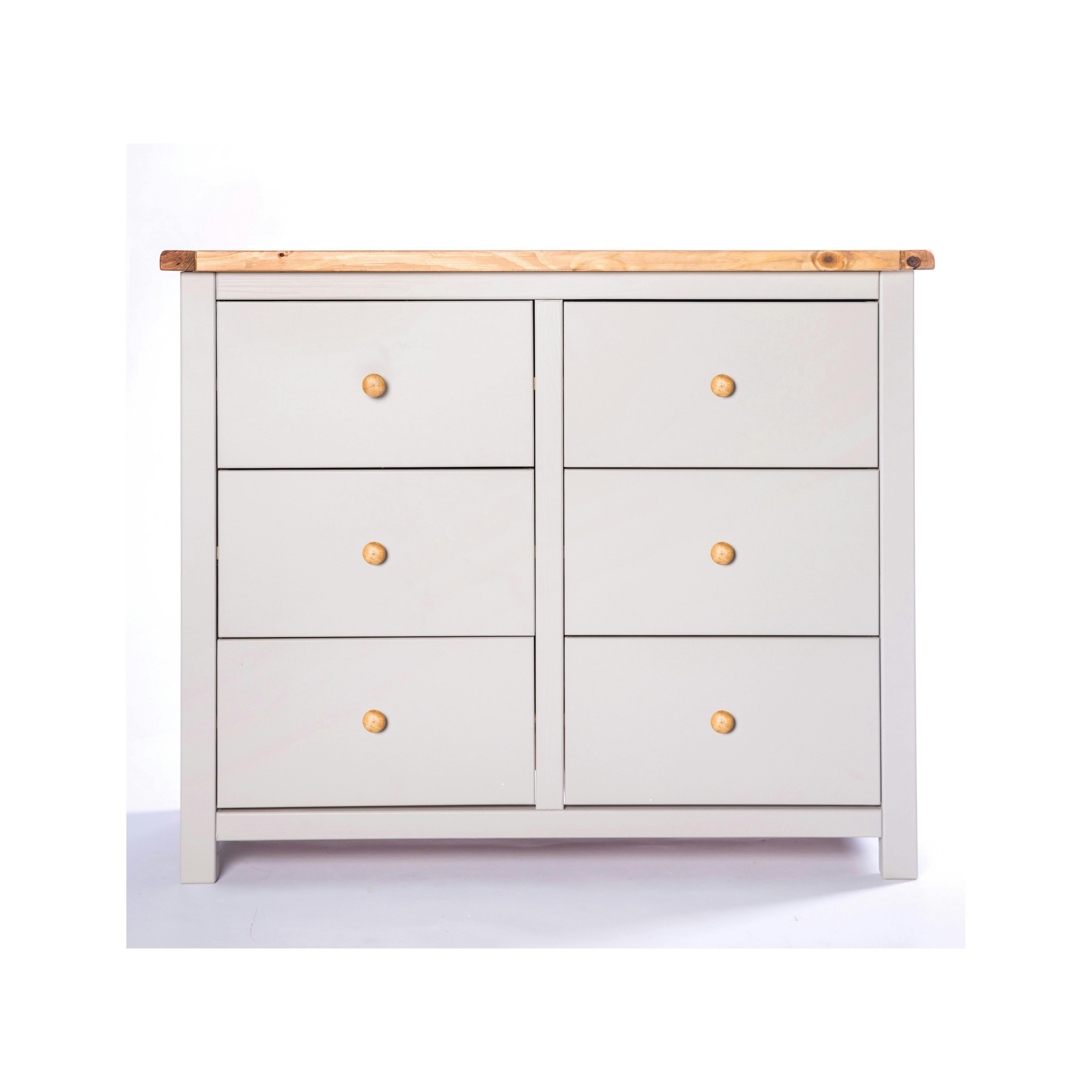 Rackhams Light/Grey Argenta 6 Drawer Chest Of Drawers Wood Knob