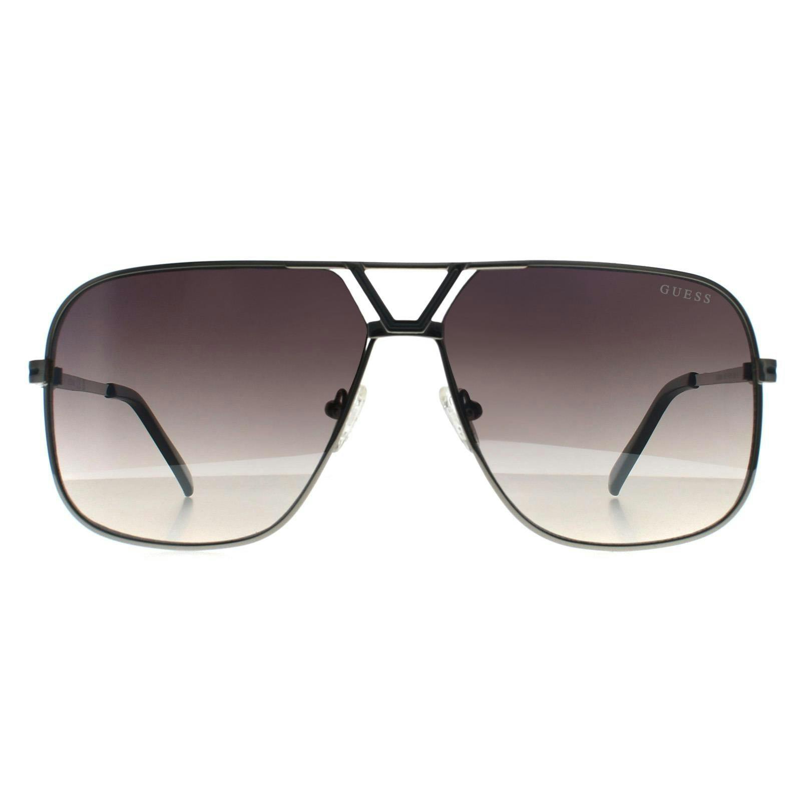Guess Light/Grey Sunglasses Go00066 10B Shiny Nickeltin Smoke Gradient
