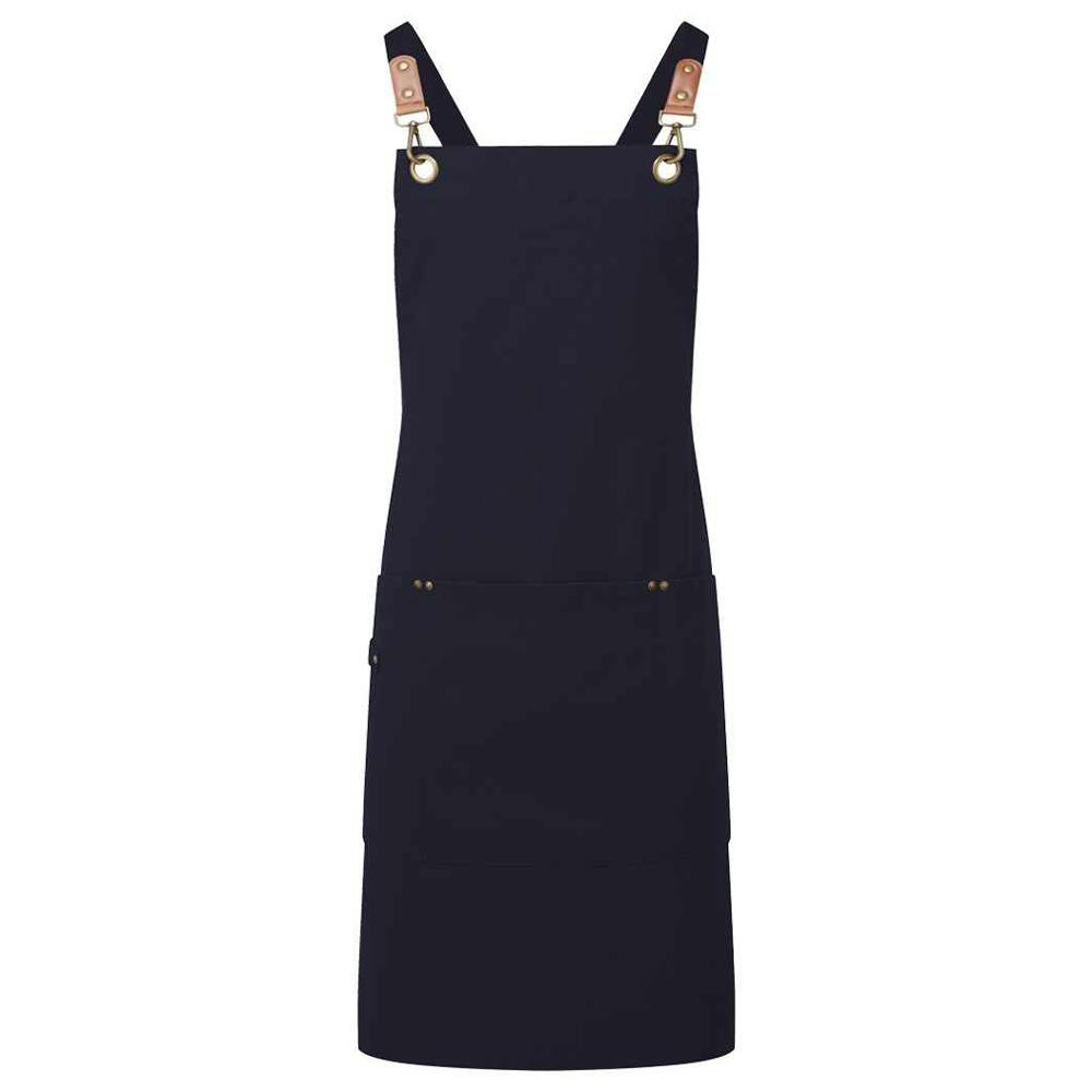 Premier (One Size, Navy) Cross Back Clip Bib Apron - Image 2