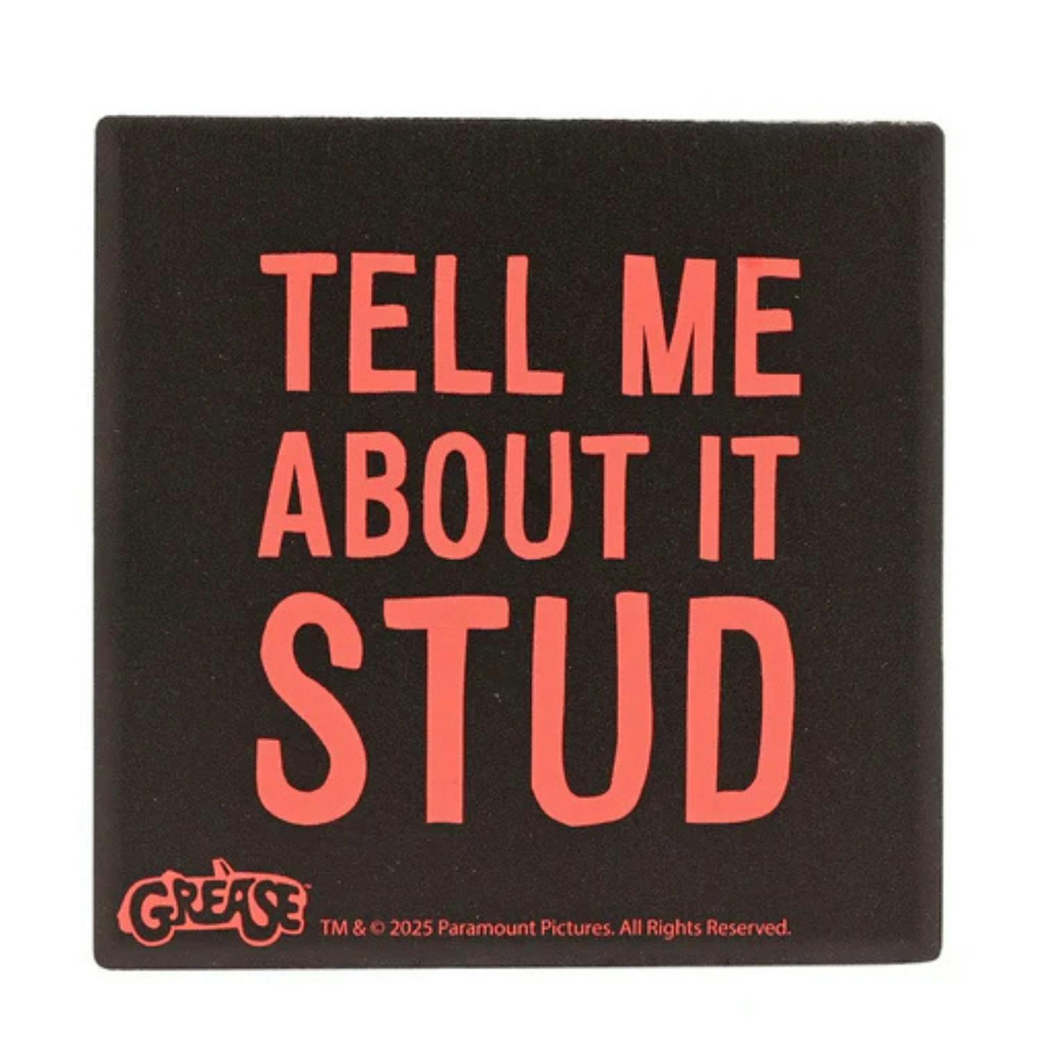 Rackhams Black Fandomania Grease "Tell Me About, It, Stud" Coaster - Coaster