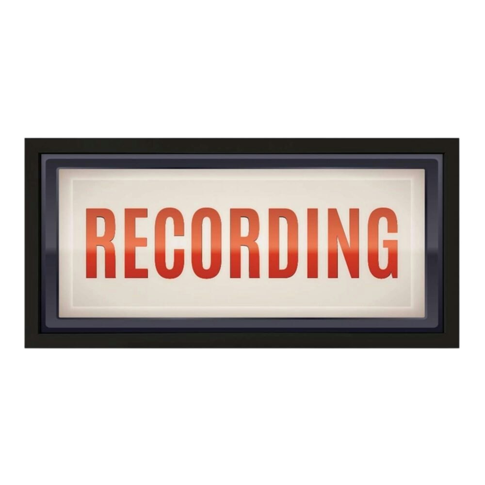 Rackhams Red/White/Black Framed Wall Art Print - Retro Recording Studio Sign