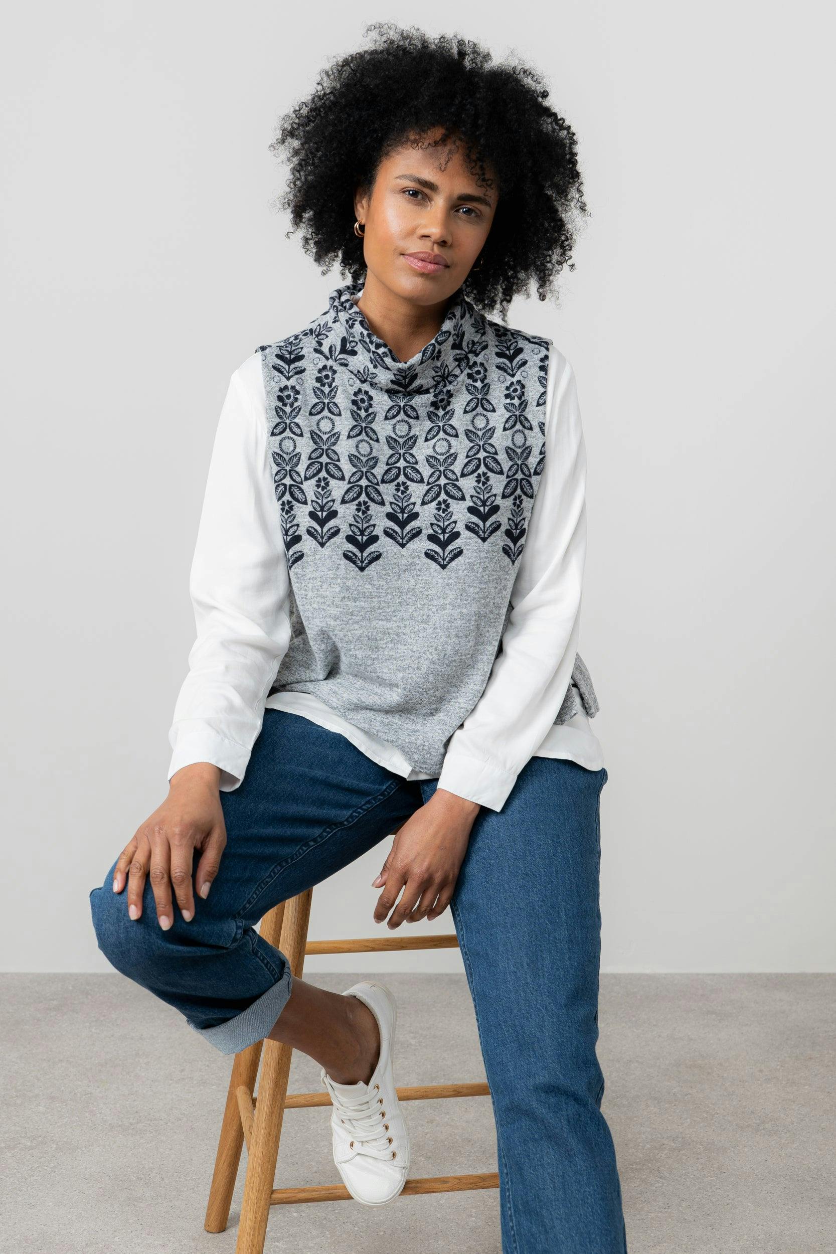 Lily & Me Grey Hawthorn Fair Isle Tank Top - 08