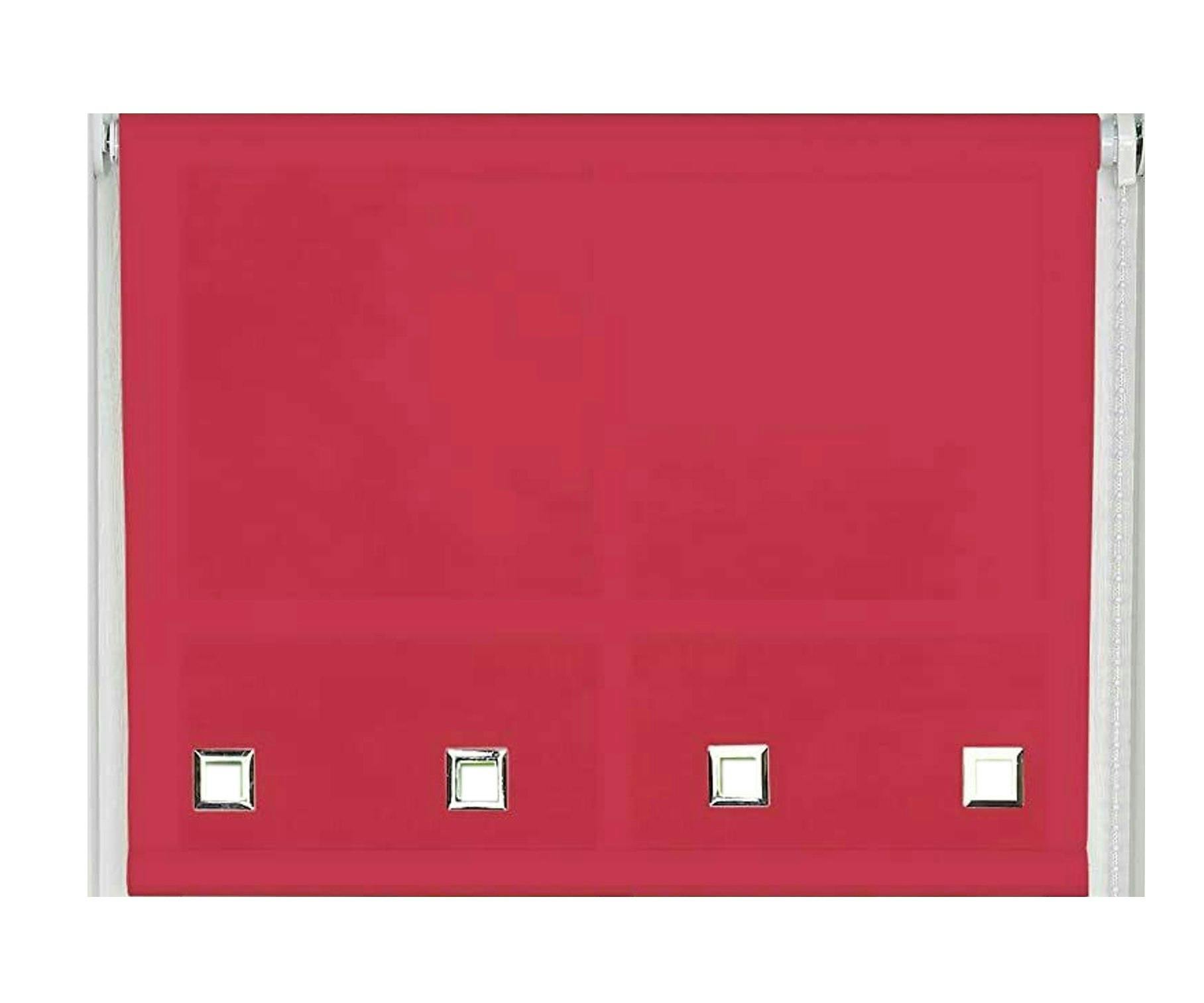 Newedgeblinds Red Square Eyelet Edge Roller Blind - 120Cm