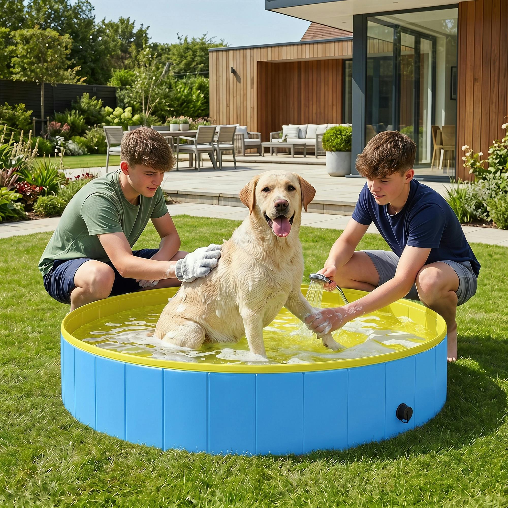 Pawhut Blue Dog Pool Dog Bath Tub Dog Paddling Pool - 160 X 30Cm