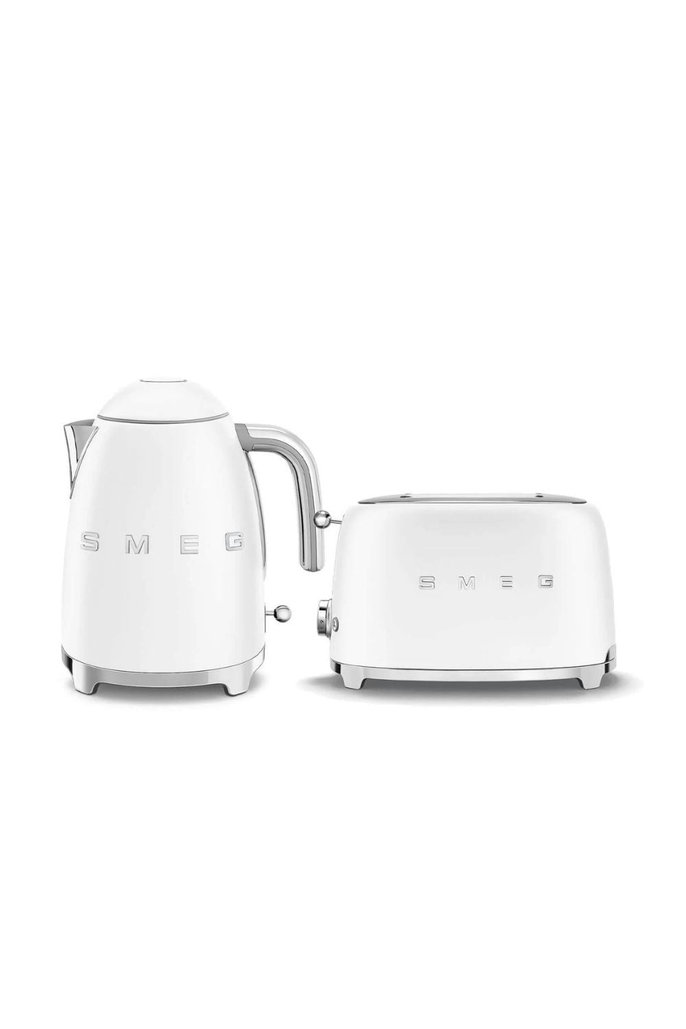 Smeg White Bundle Set Klf03 Kettle & Tsf01 2 Slice Toaster