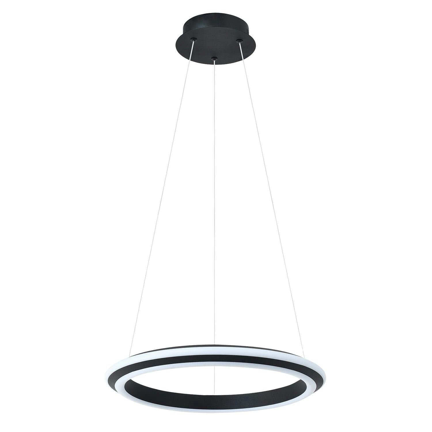 Happy Homewares Light/Black Modern Led Circular Halo Pendant Fitting In Matte Sand