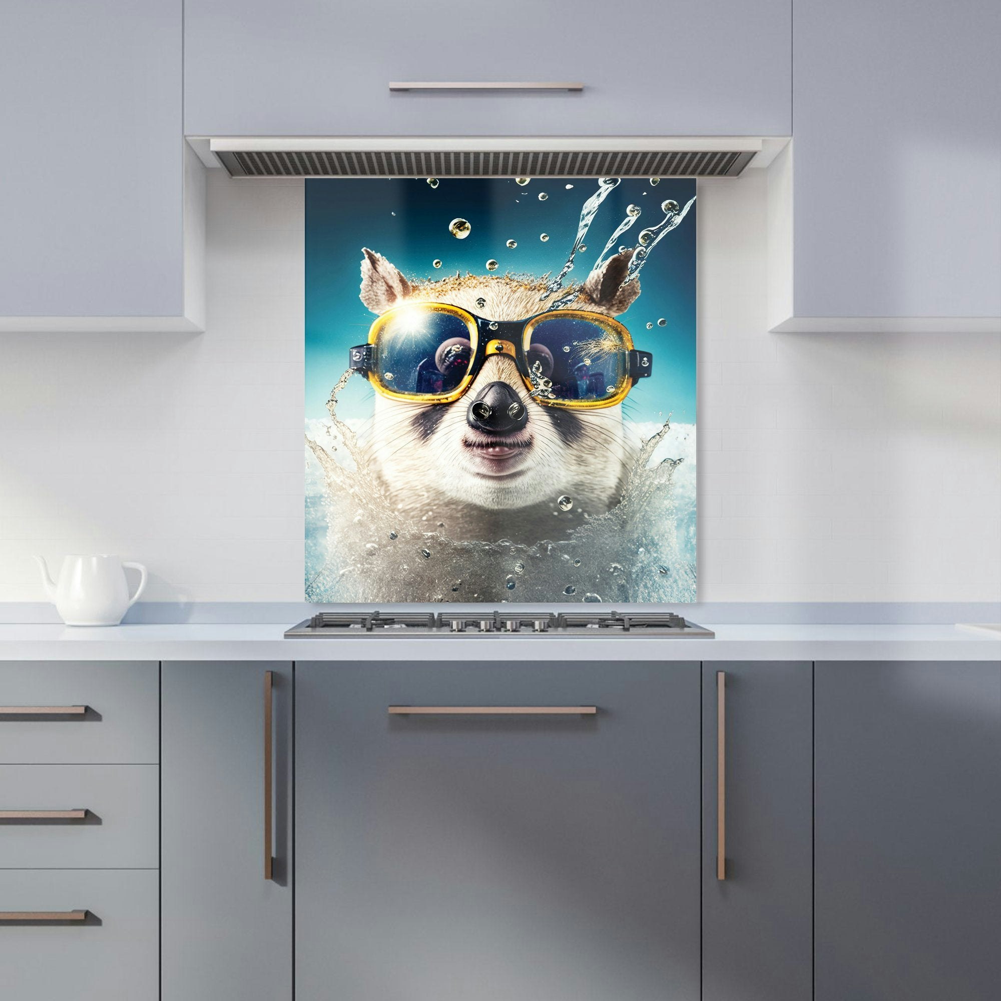 Warren Reed - Designer Mouse With Glasses Splashart Kitchen Splashback - W600mm X H650mm
