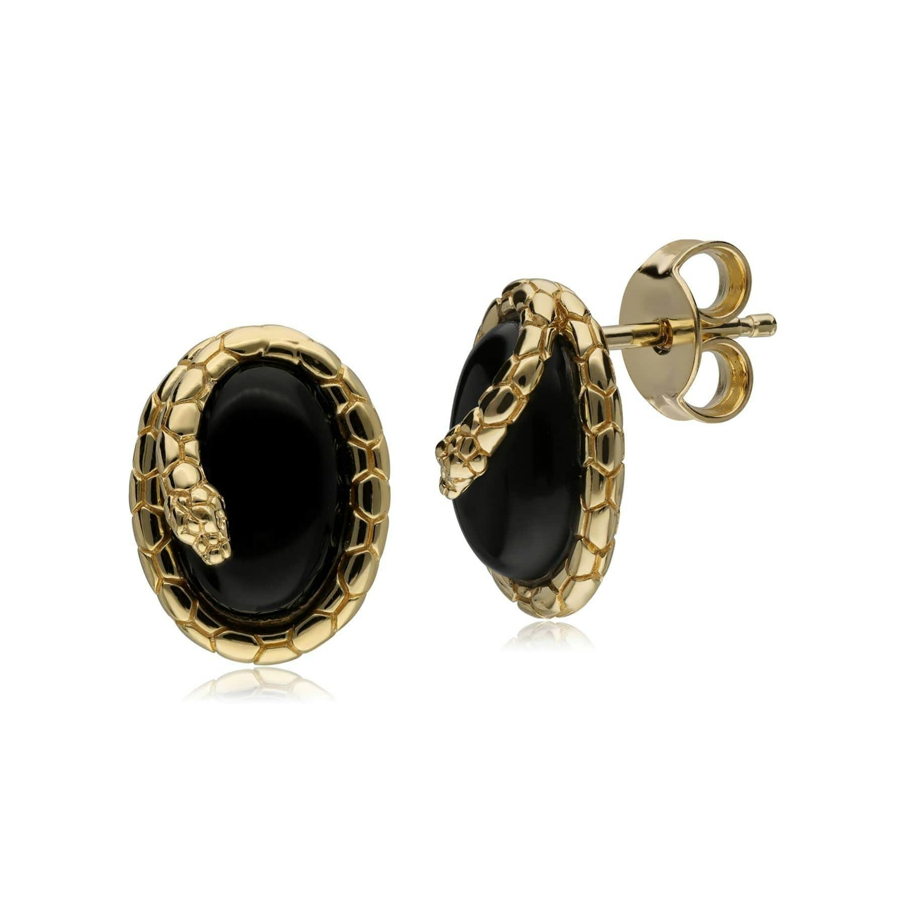 Gemondo Women's Onyx/Silver Ecfew™ Winding Snake Stud Earrings In Sterling