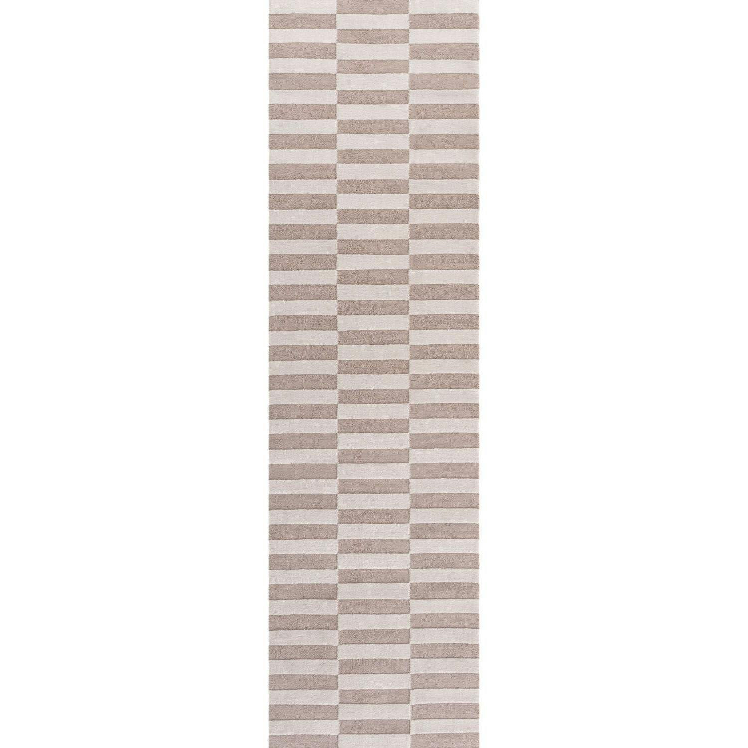 The Rugs Beige Loft Striped Rug - 80X300 Cm