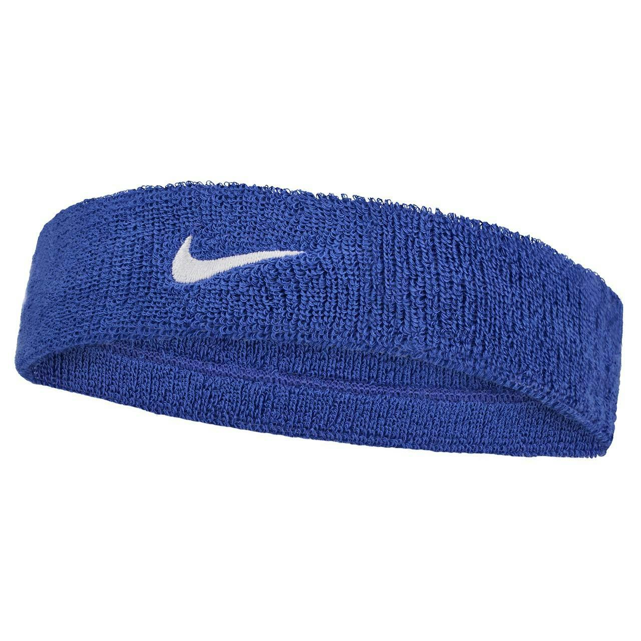 Nike Blue/White Classic Swoosh Headband - Royal - One Size - Royal - 71% Cotton/19% Nylon/6% Rubber/4% Polyester