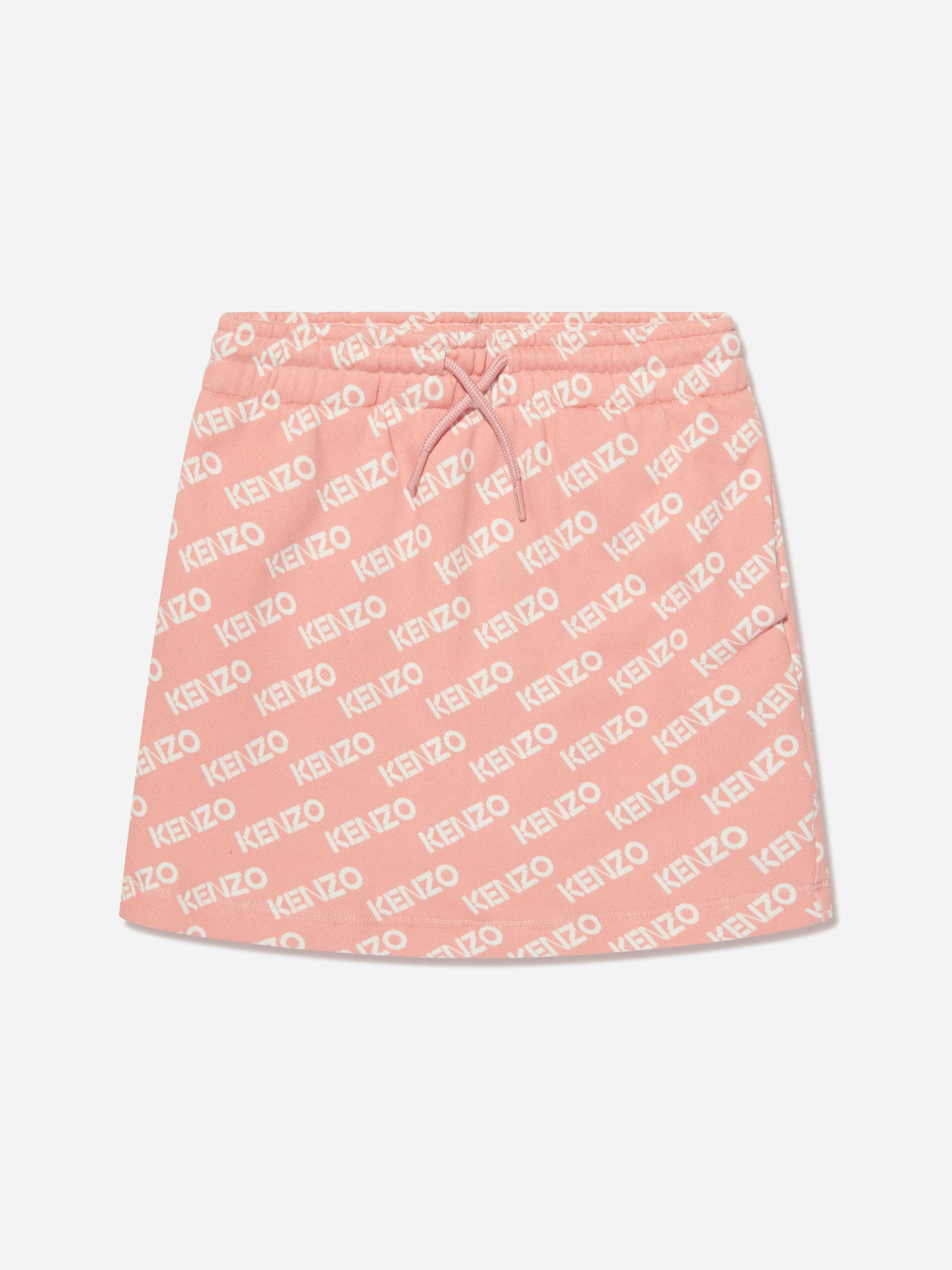 Kenzo Kids Girls Pink Kenzo Fleece Logo Skirt In - 12 Yrs