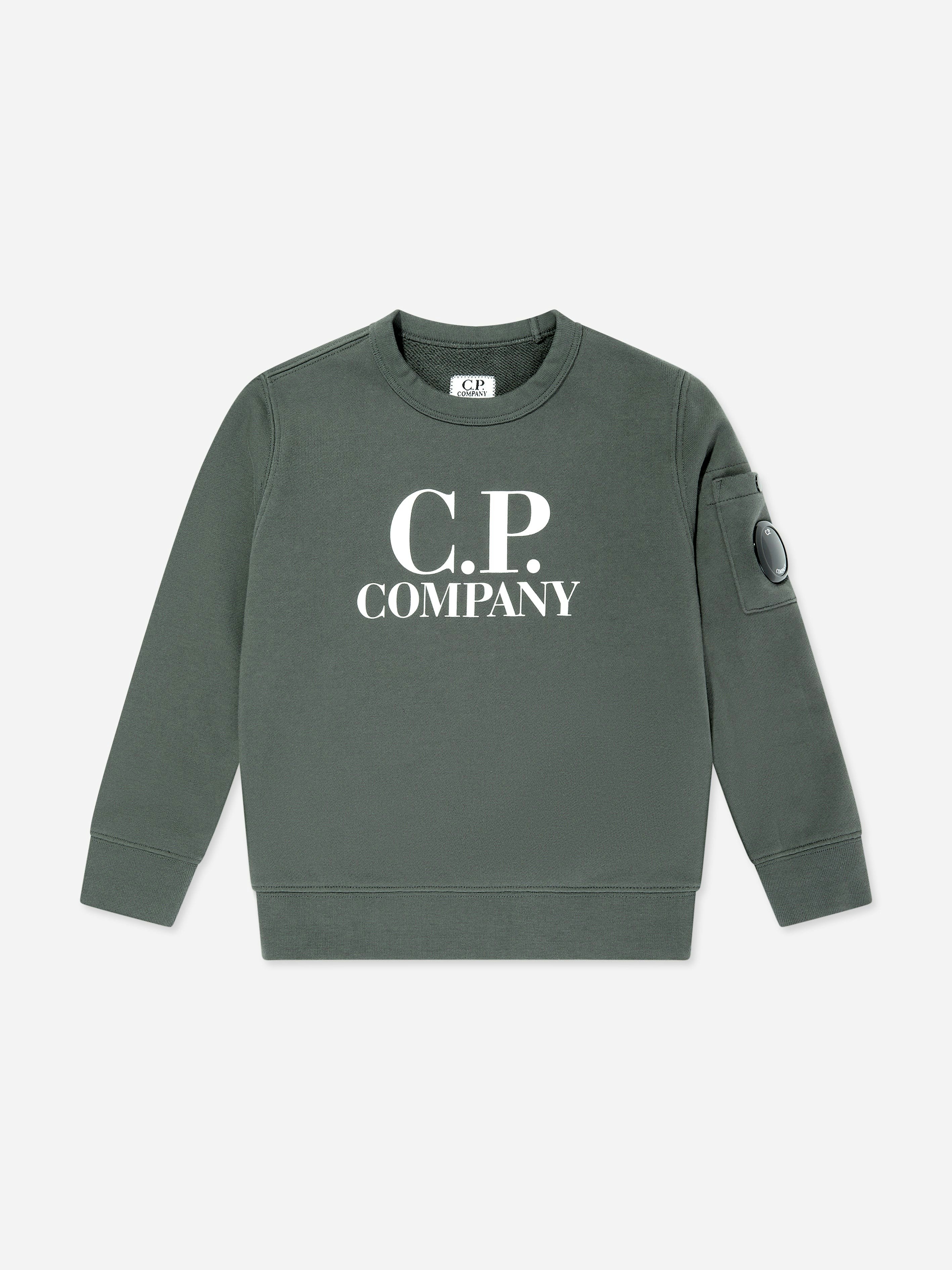 C.p. Company Boys Grey Logo Sweatshirt In - 4 Yrs
