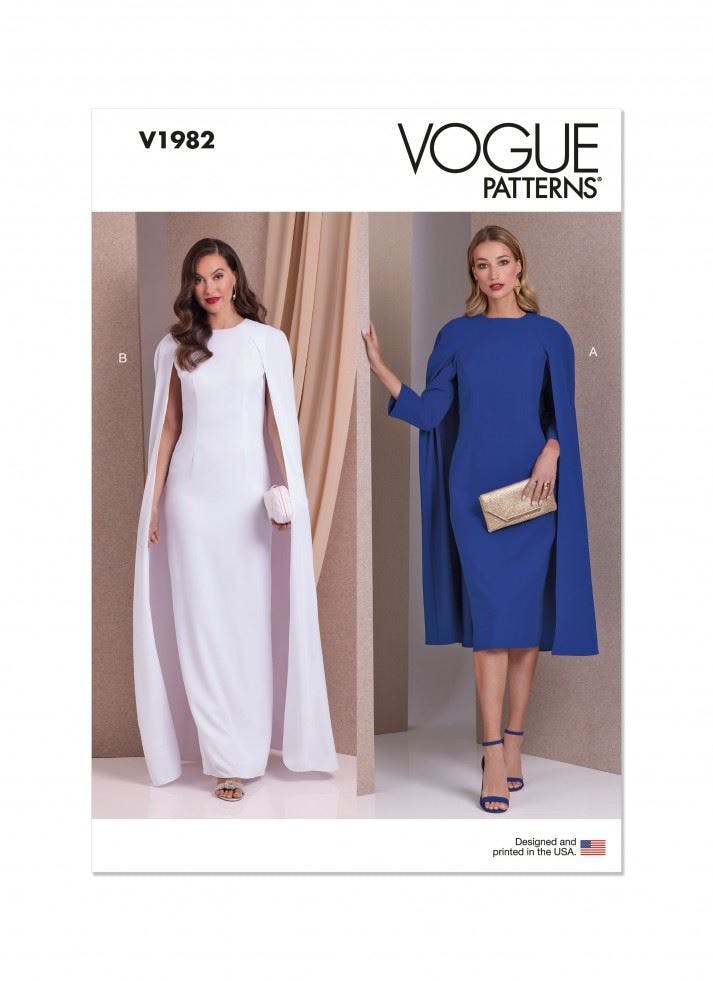 Vogue Women's Sewing Pattern 1982, Dresses For B5 (8-10-12-14-16) - Intermediate - Y5 (18-20-22-24-26)