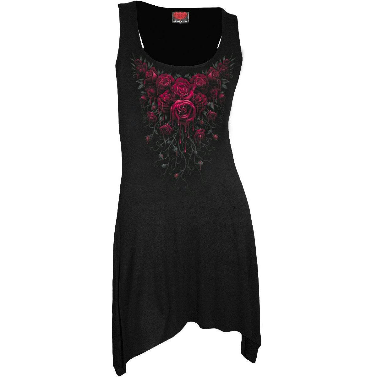 Spiral Direct Black Blood Rose - Goth Bottom Camisole Dress - Xxl - Digital - Digital