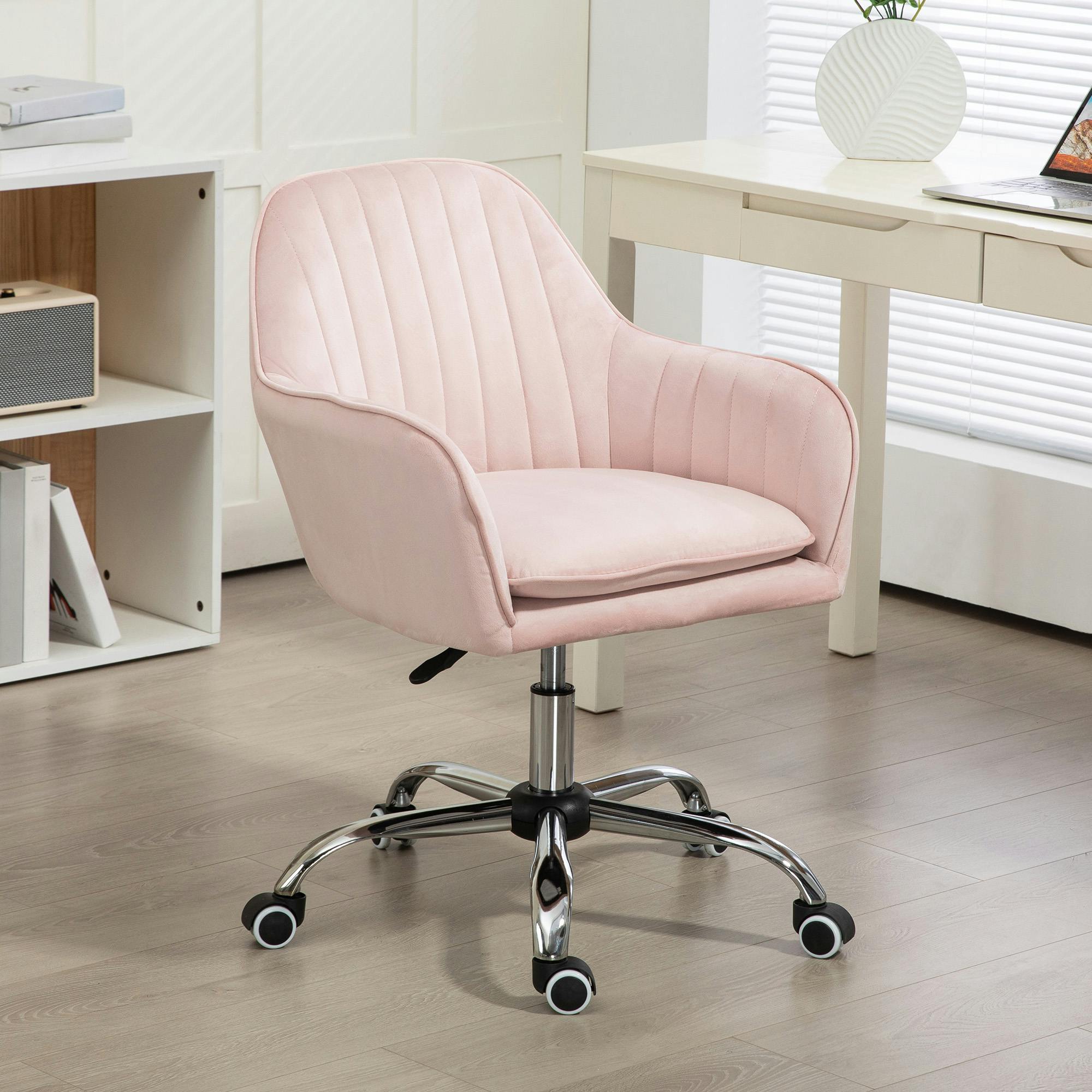 Rackhams Pink Office Chair, Swivel Desk Chair W/ Adjustable Height,