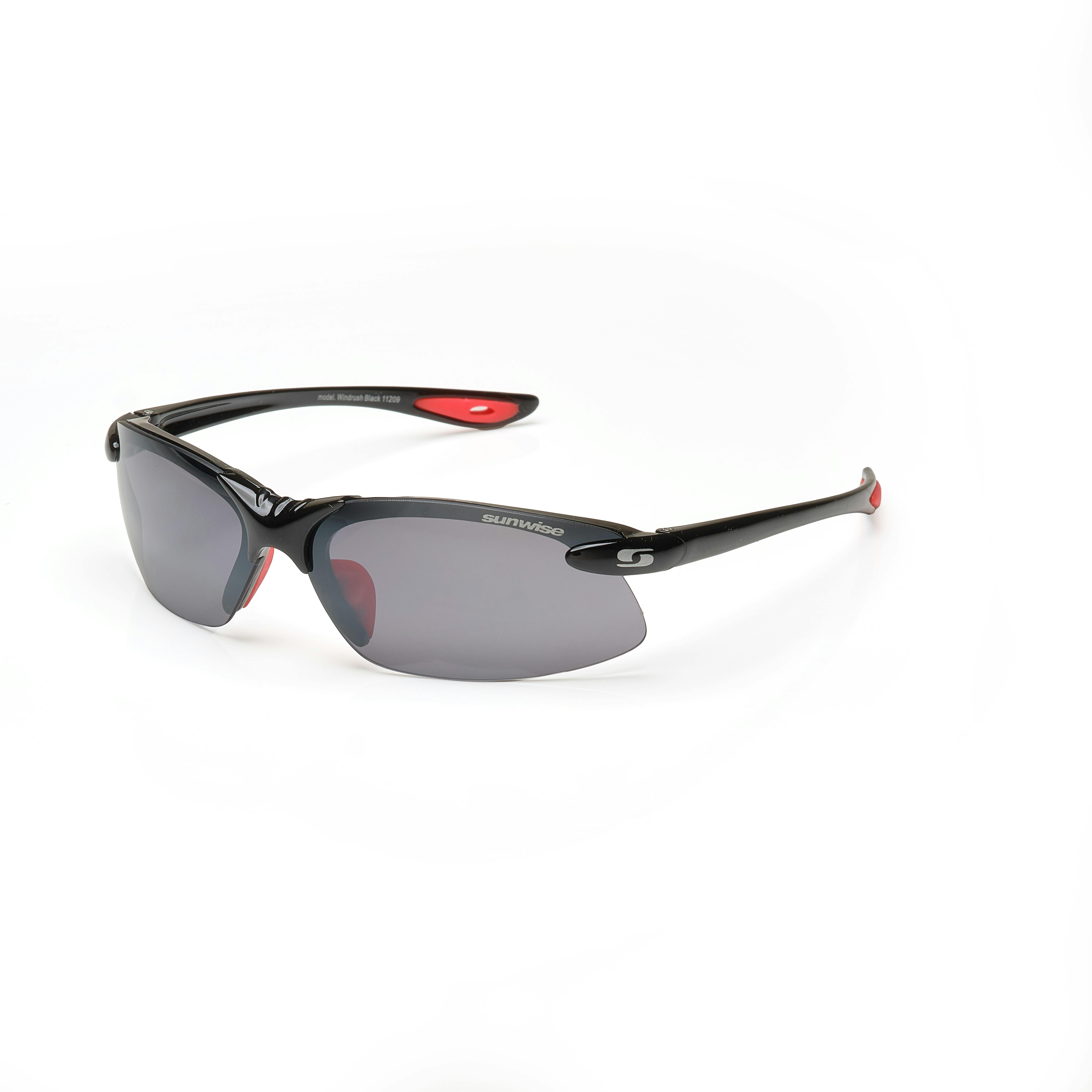 Sunwise Black Sprint Sport Sunglasses With Interchangeable Lenses,