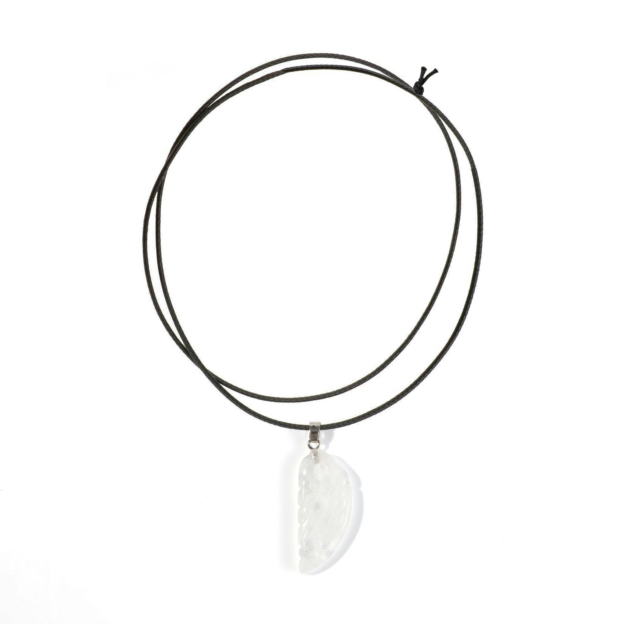 Myga Black Angel Wing Pendant Necklaces - Singles - Rock Quartz - Rock Quartz