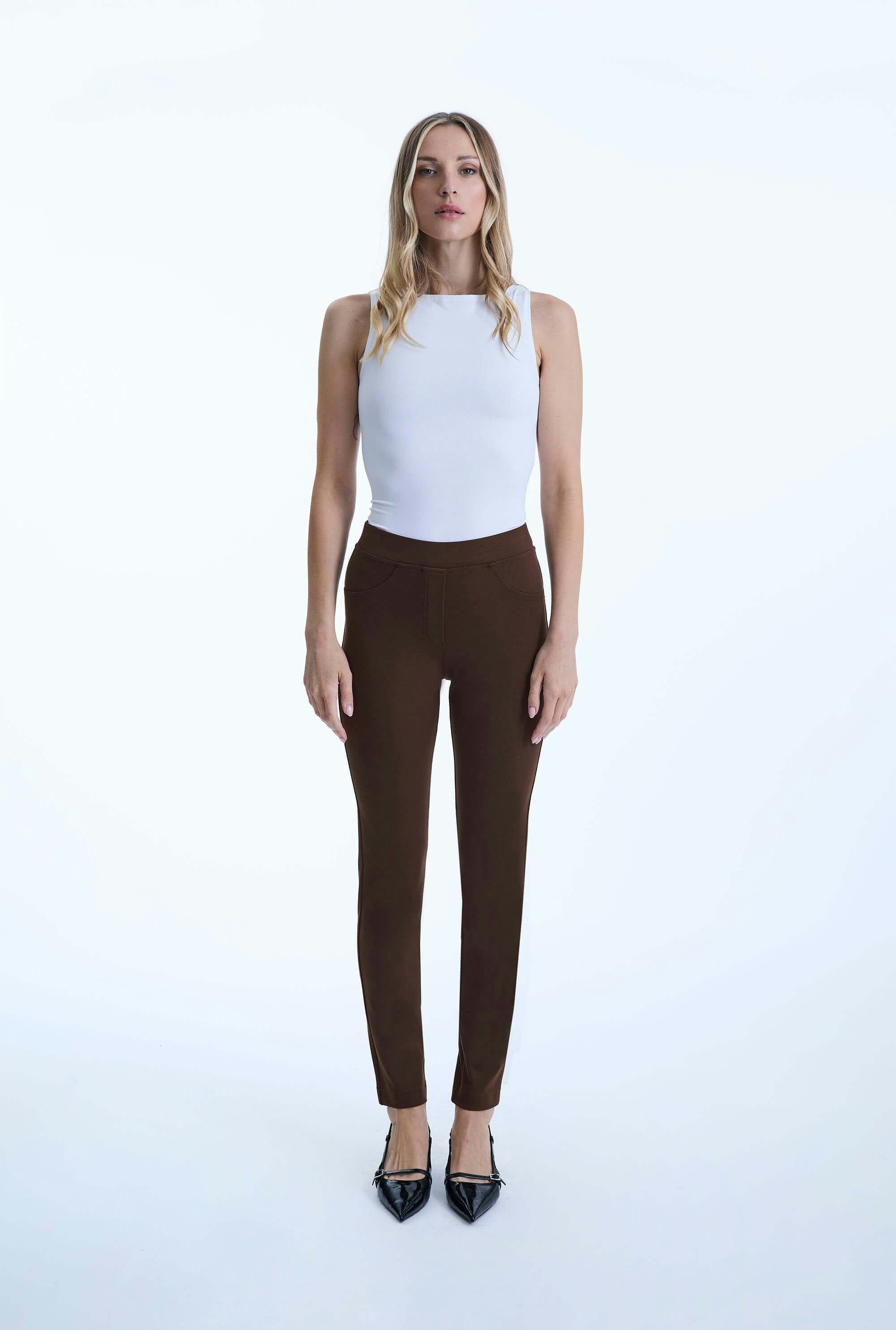 James Lakeland Brown Cigarette Trousers - Xl