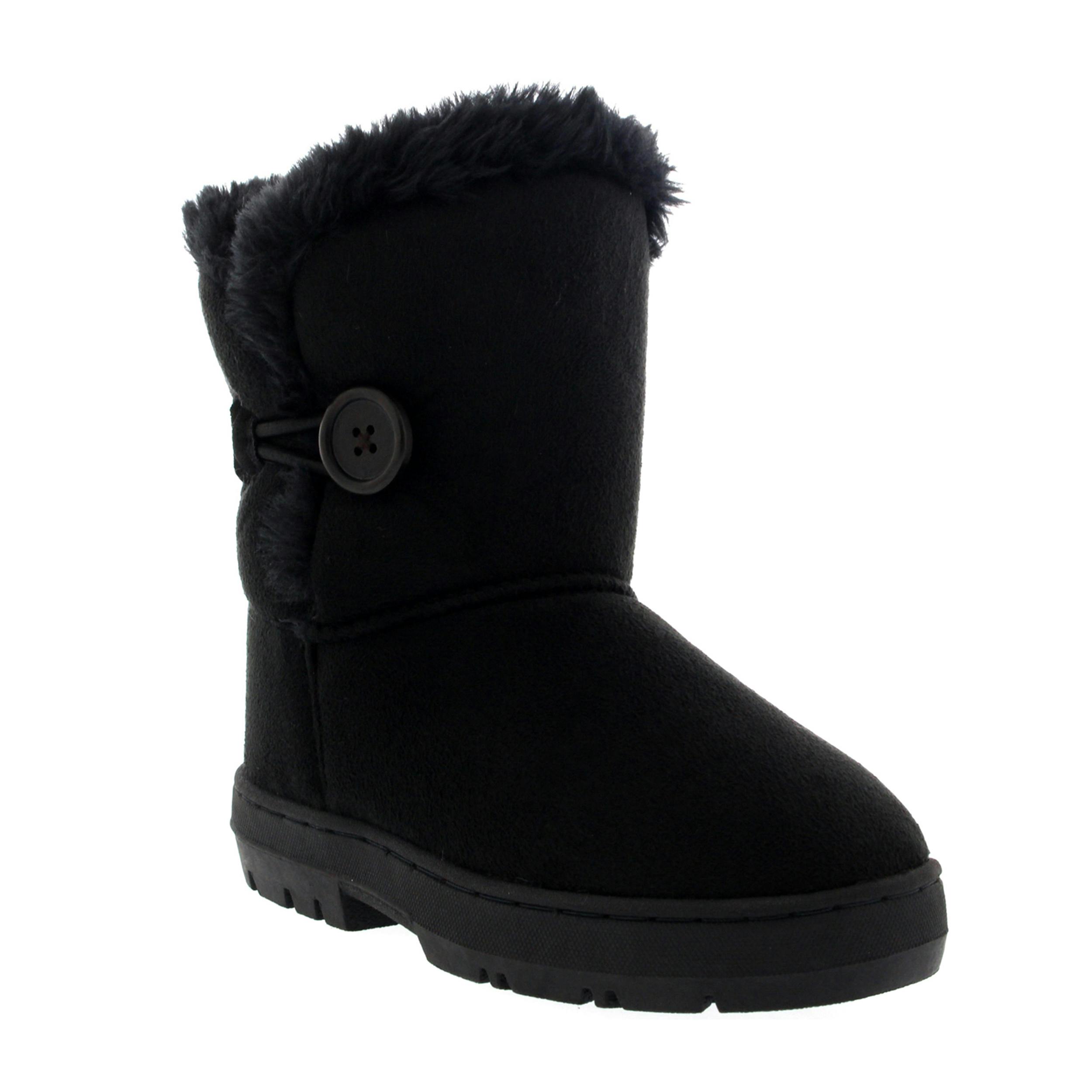 Viva Black Button Winter Snow Rain Cosy Casual Warm Boots - 4