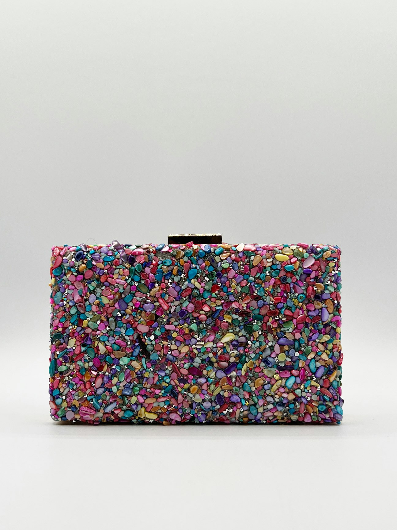 Svnx Embellished Square Clutch Bag In Multi - One Size - Multi