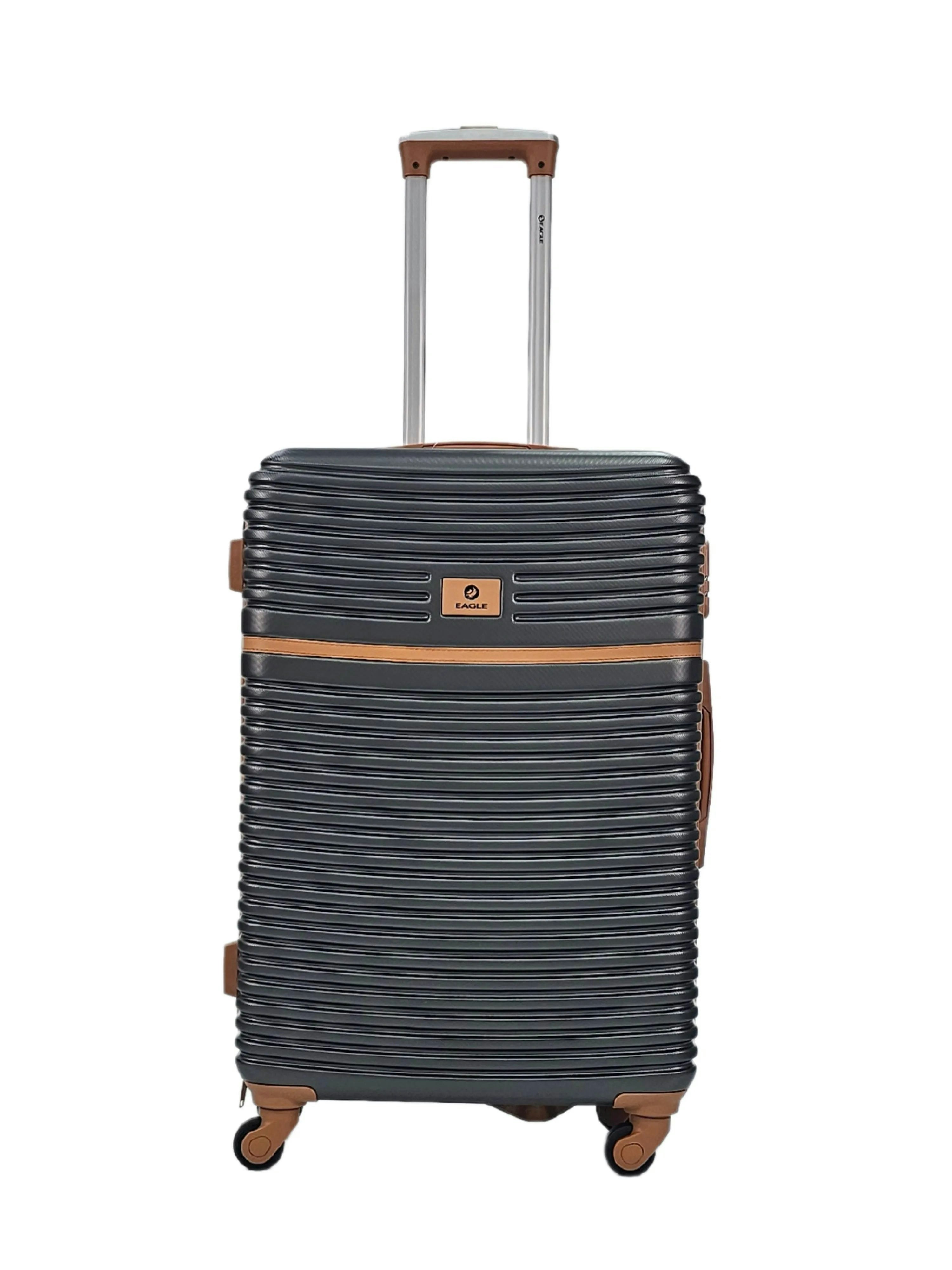 Truclothing Grey Hard Case Shell Suitcase Carry On Combination Lock - Medium