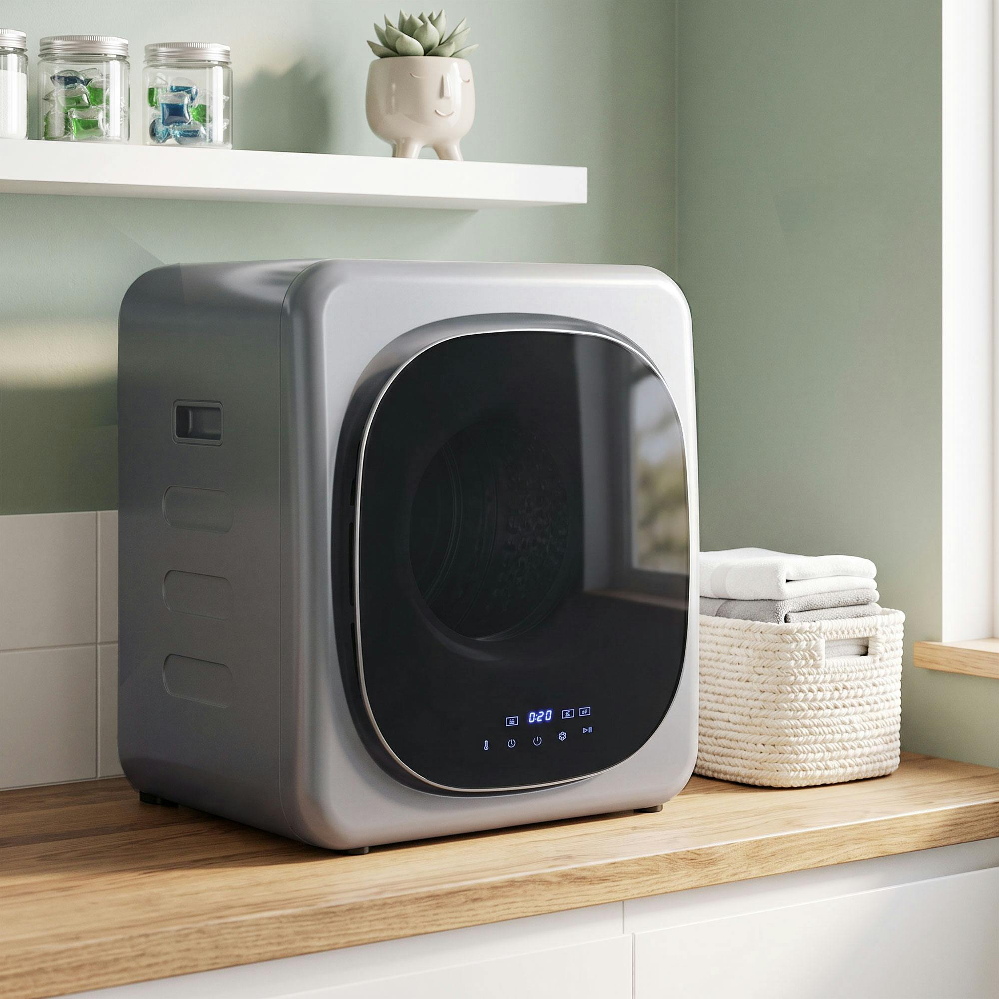 Homcom Silver 4Kg 800W Vented Tumble Dryer With Stainless Steel Tub, Tone