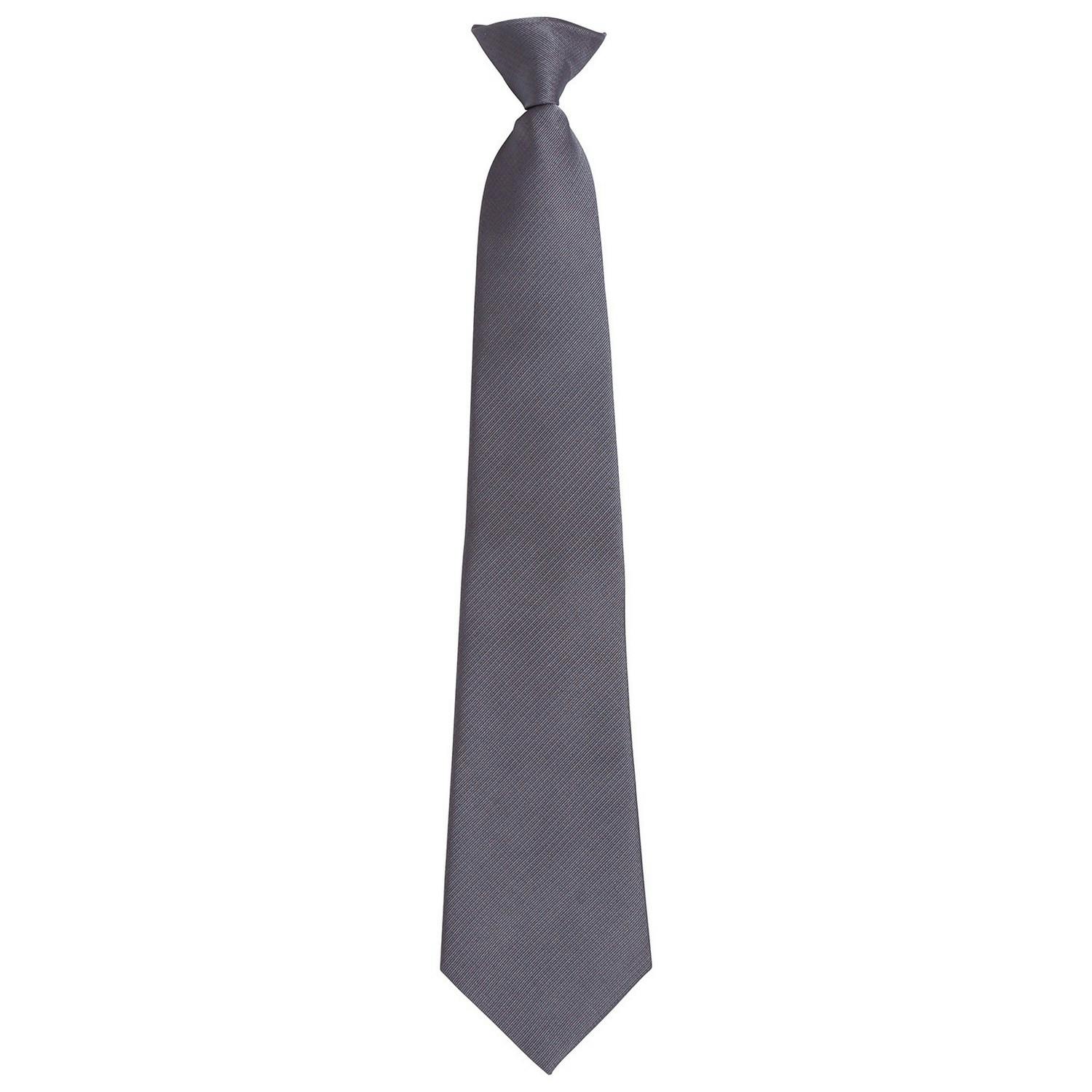 Premier Unisex Adult Colours Fashion Plain Clip-On Tie (Grey) - One Size - Image 3