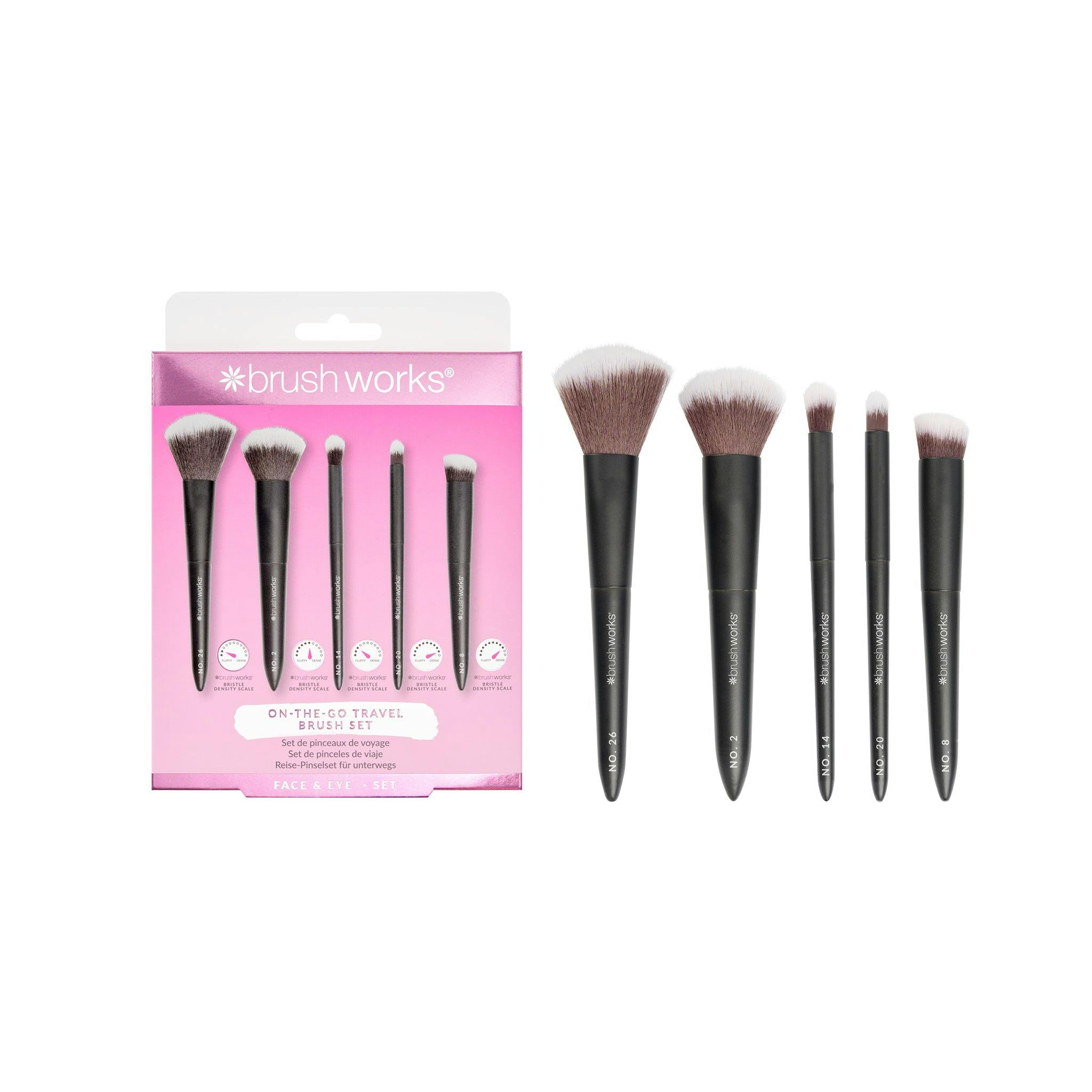 Brushworks On The Go Travel Makeup Brush Set – Mini Face & Eye Brushes for Foundation, Powder & Eyeshadow - Blending, Buffing & Touch-Ups Anywhere - Vegan & Cruelty Free - Image 6