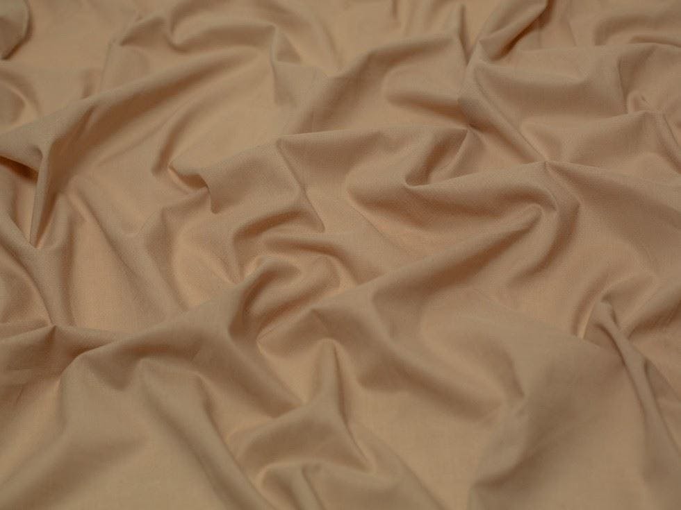 Minerva Beige Core Range Cotton Voile Fabric - Plain Design Dressmaking Fabric, 140 Cm / 56" Wide - Per Metre