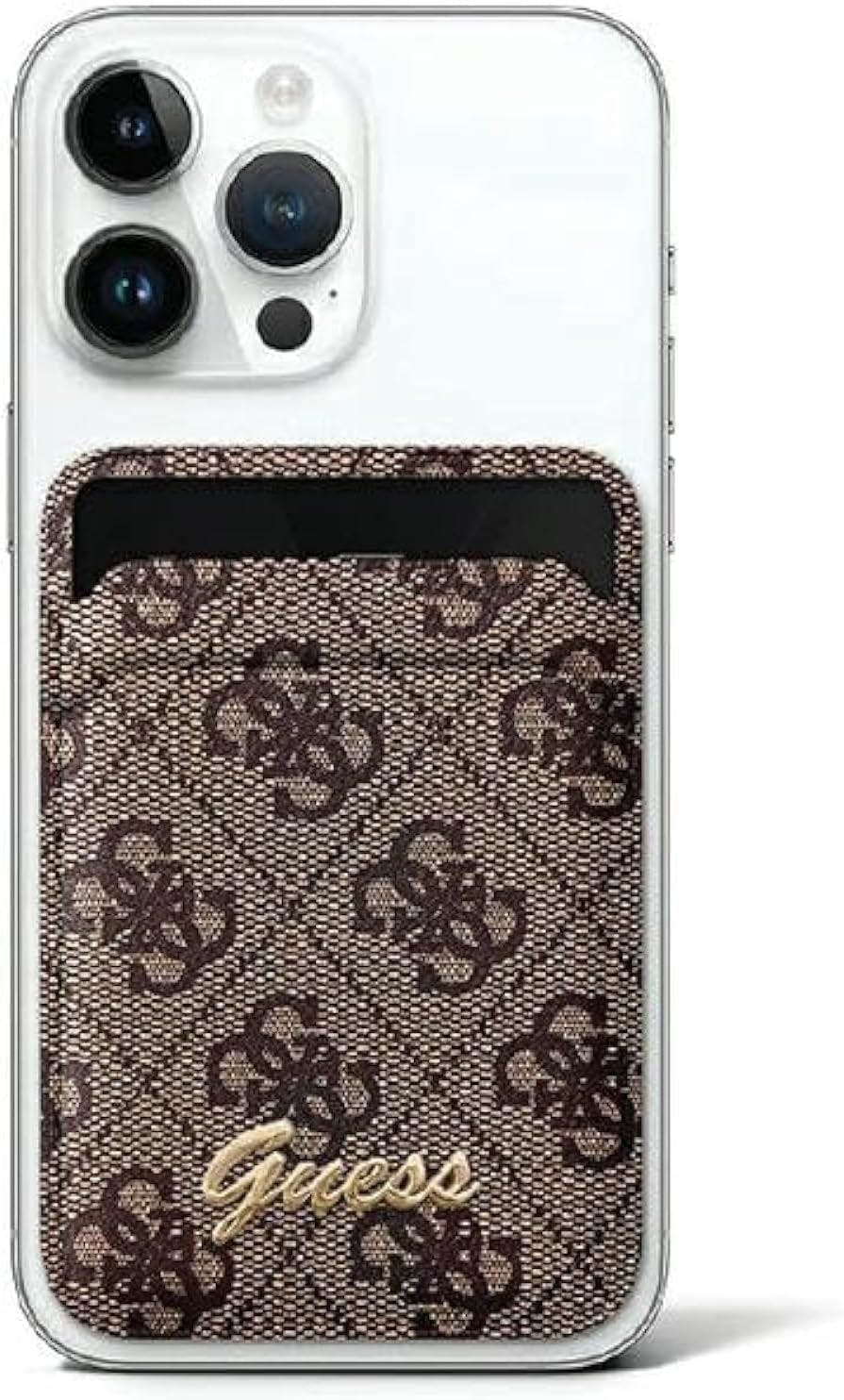 Guess Brown 4G Classic Logo Wallet Card Slot Stand Case With Magsafe - Guwmshg4shw