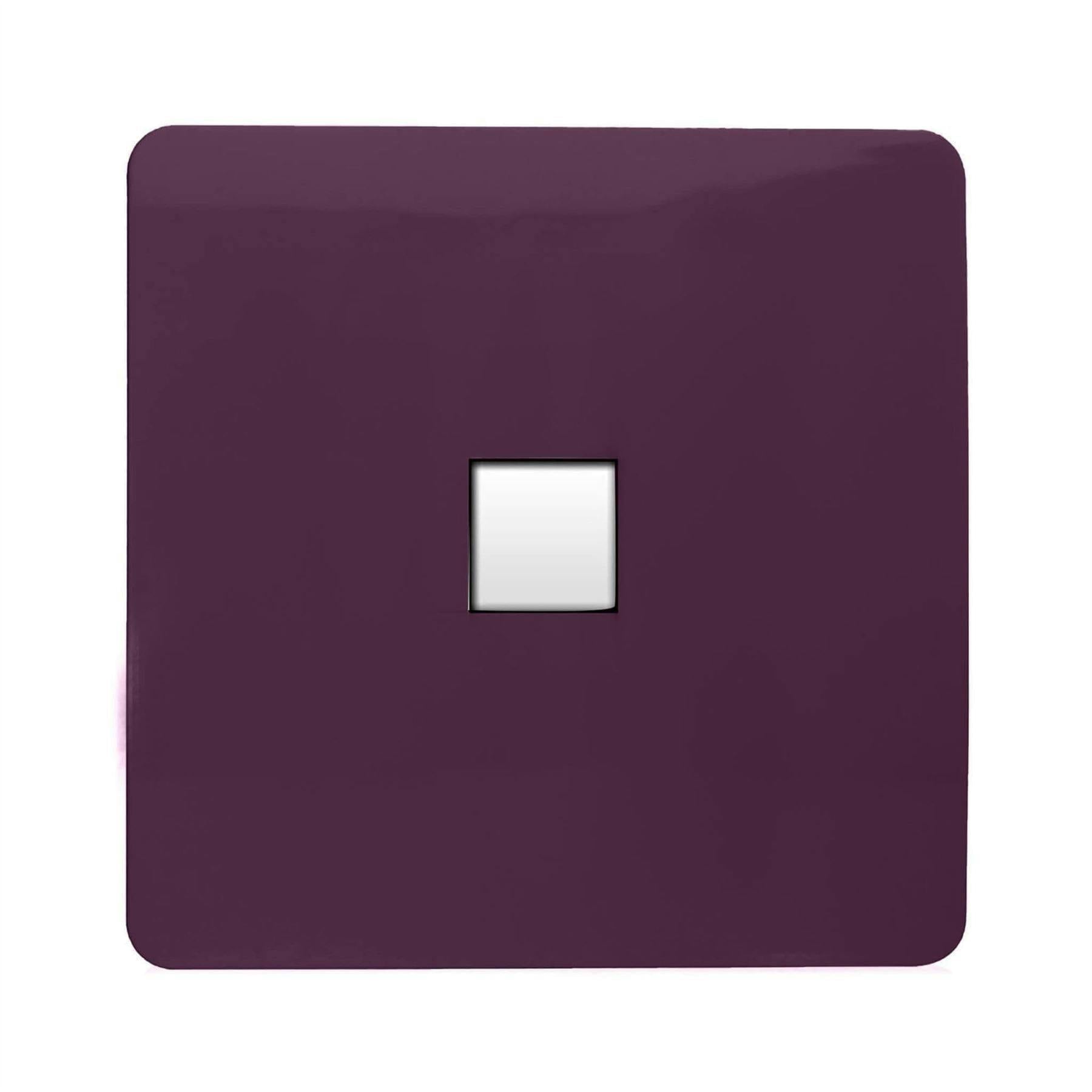 Trendi Switch Purple 1 Gang Rj45 Cat 6 Modern Designer Pc Ethernet Socket In Plum