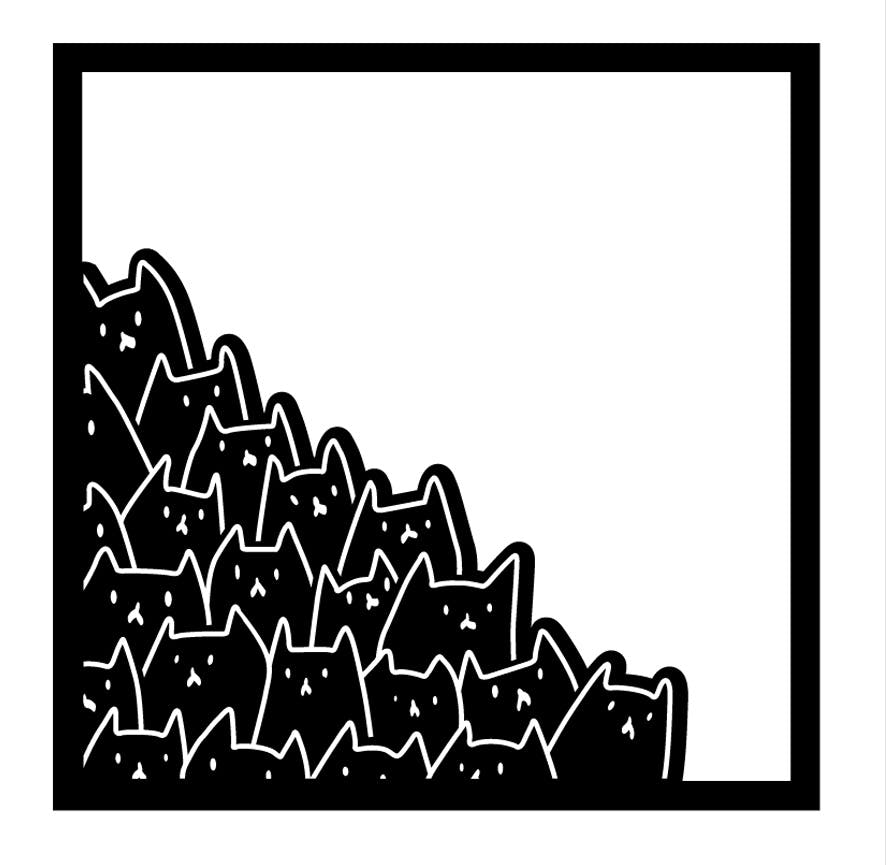 Decortie Black Modern Metal Wall Art Meow Theme Home Ornament Decorative Minimalist Design Hanging Wall Sculpture, - Metal