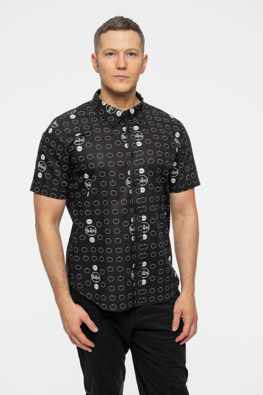 Paradiso Clothing Unisex Black The Beatles Drum And Apple Casual Shirt - S