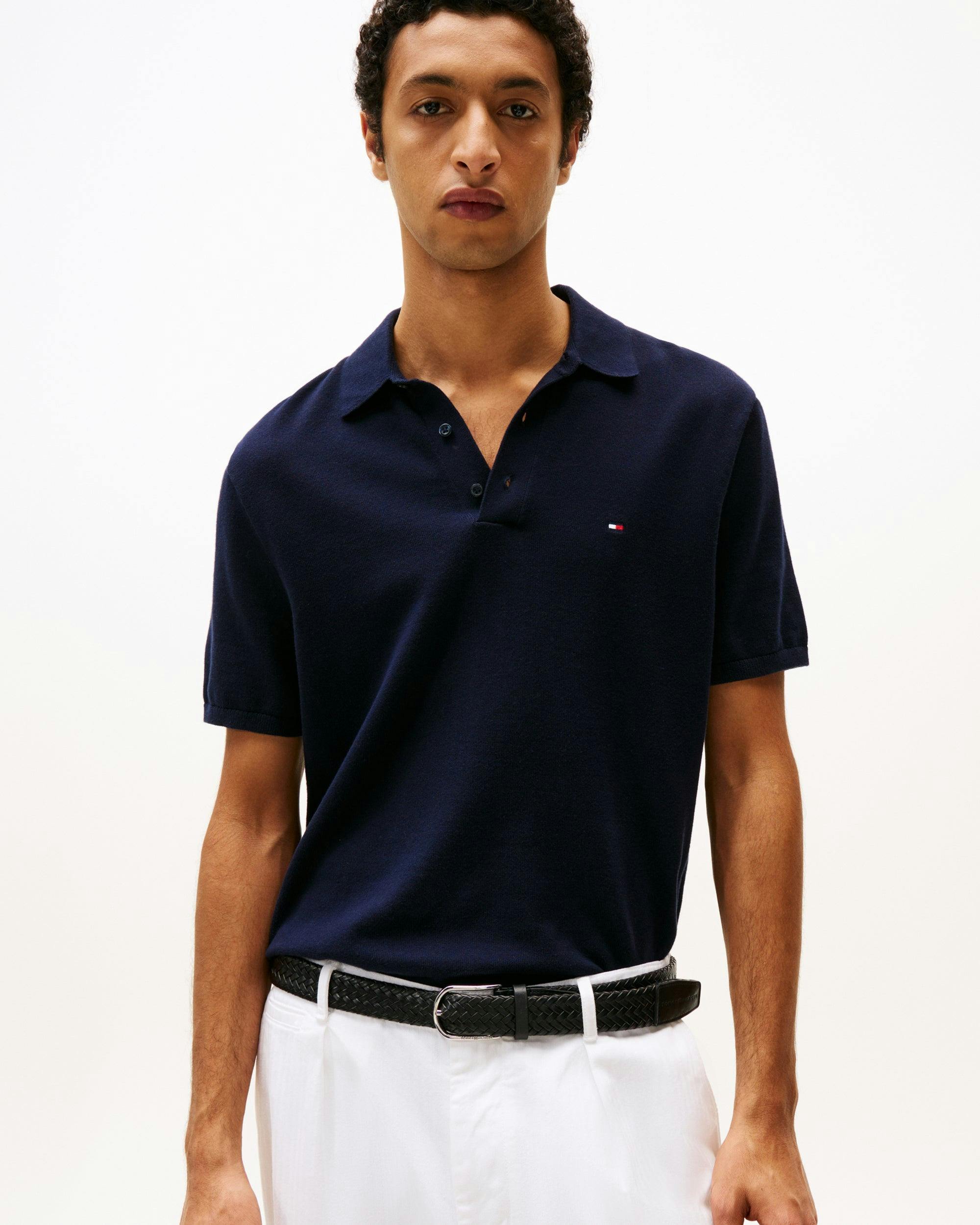 Tommy Hilfiger Men's Essential Cotton Knitted Polo - Desert Sky - Desert Sky - M